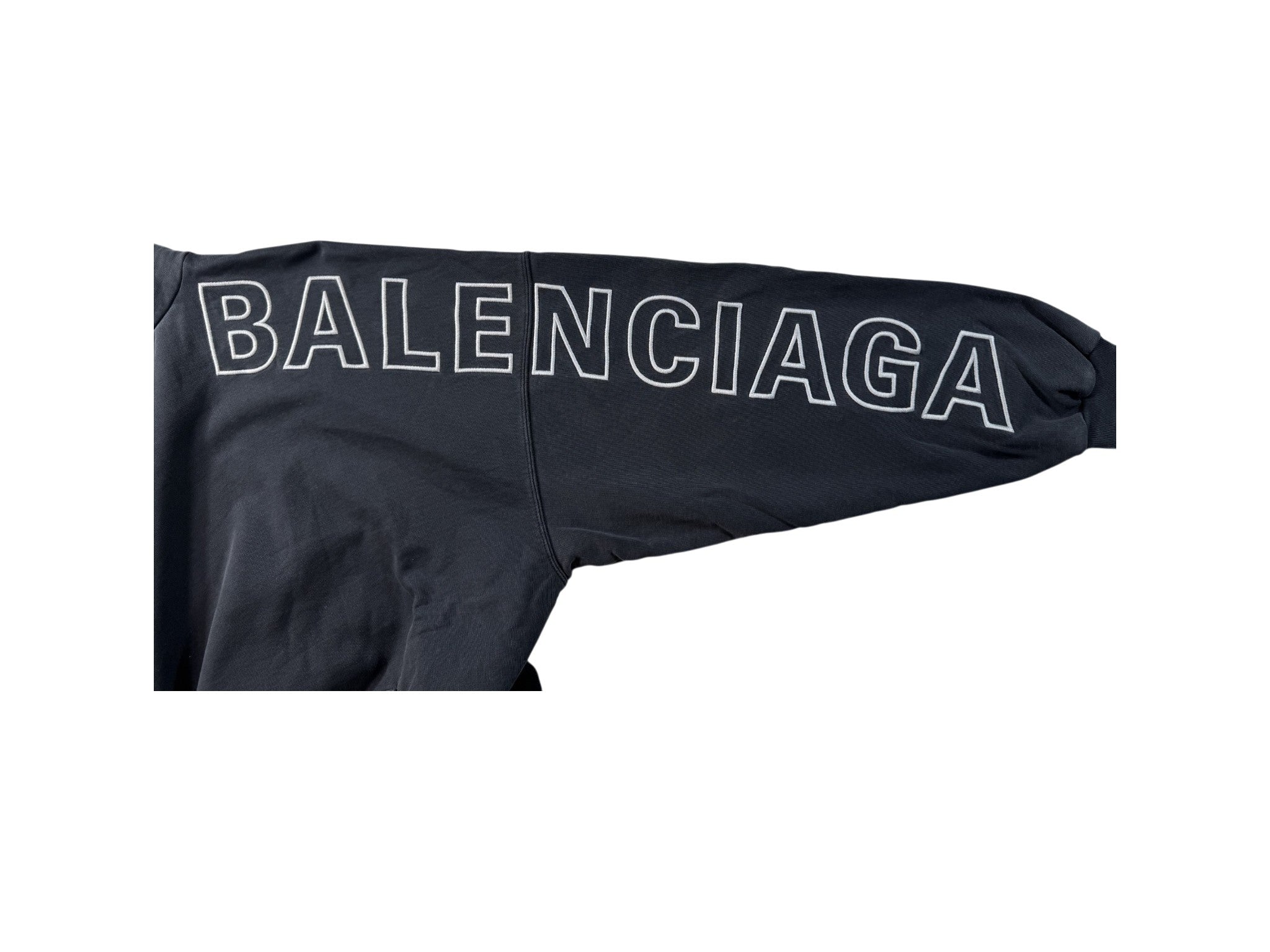 Balenciaga Arm Logo Black Wash Hoodie