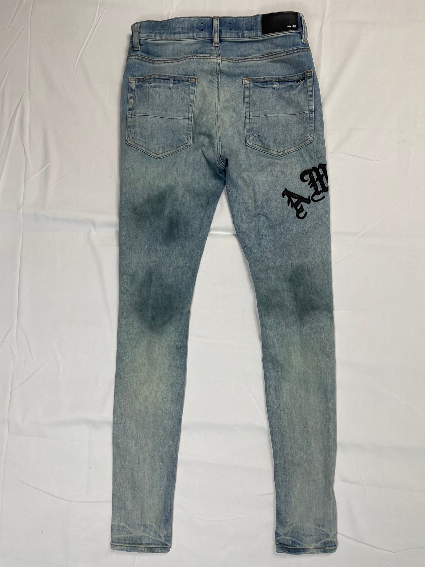 Amiri Jeans Light Wash Old English 30 Used