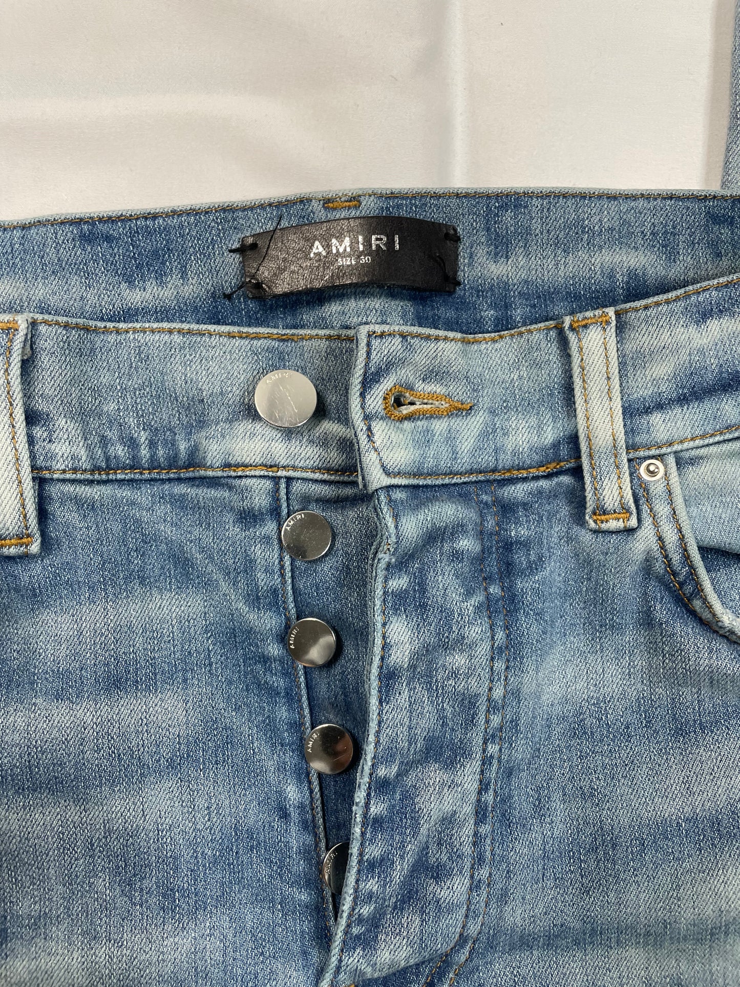 Amiri Jeans Light Wash Old English 30 Used