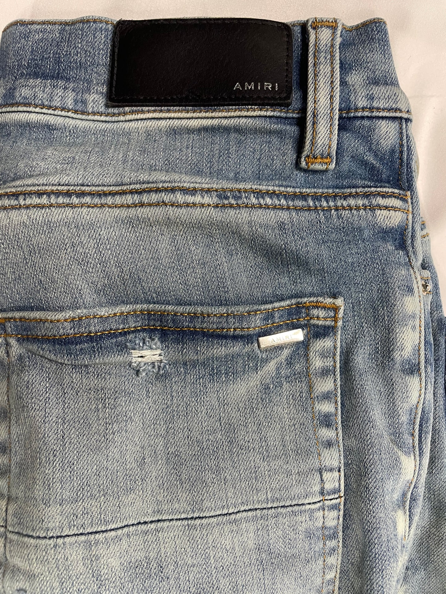 Amiri Jeans Light Wash Old English 30 Used