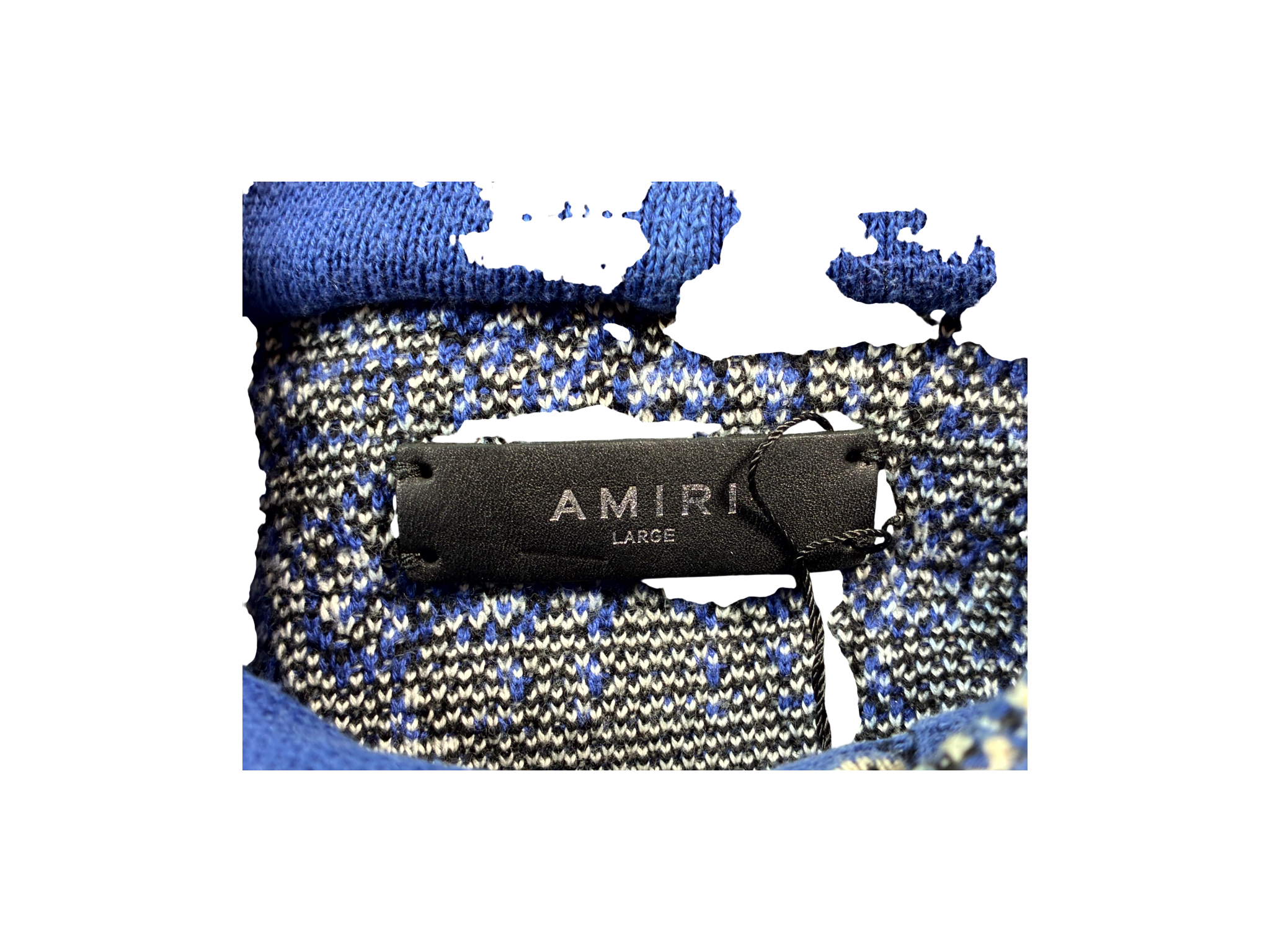 Amiri Knit Paisley Blue Hoodie