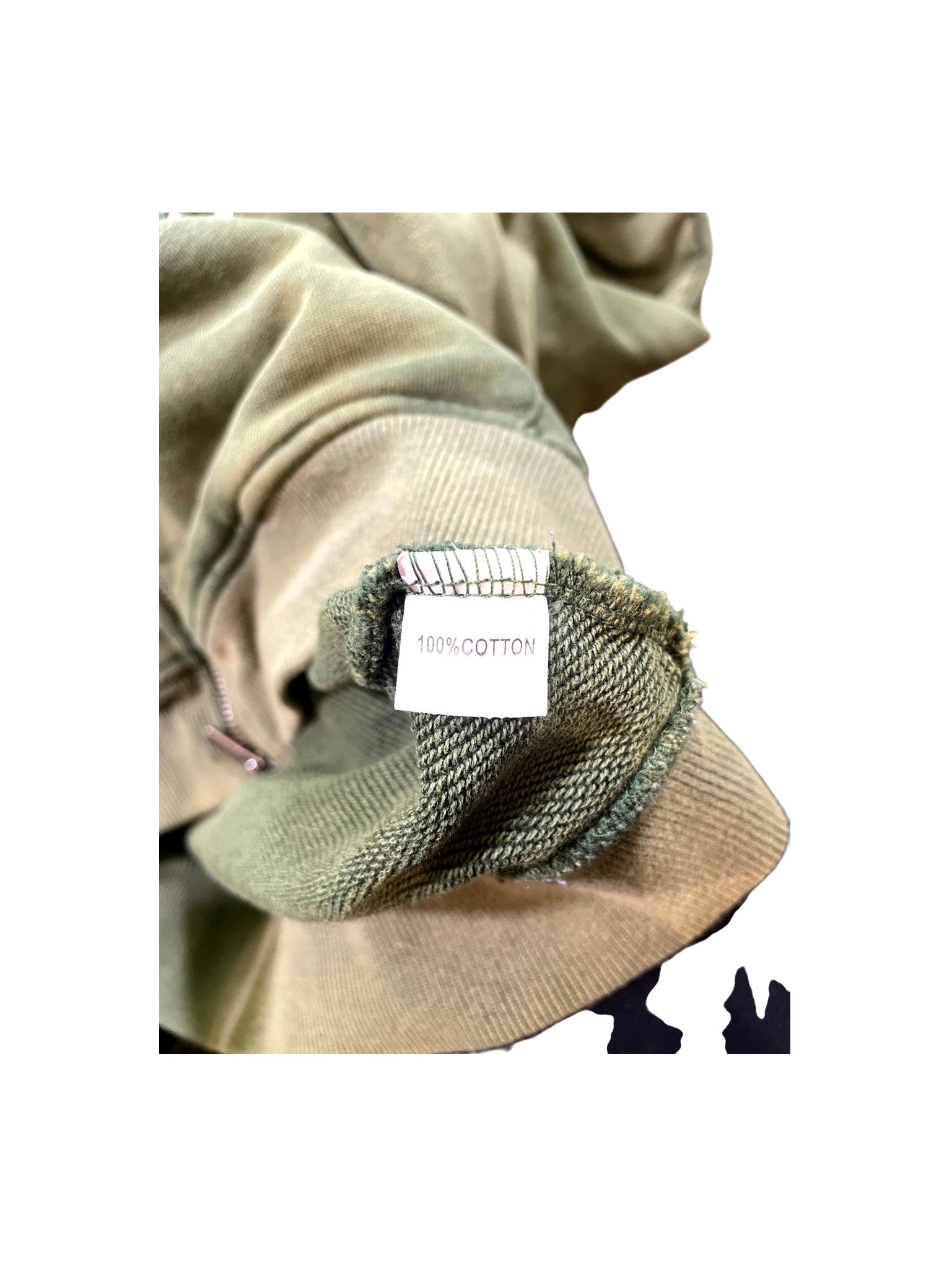 Godspeed OG Logo Zip Up Olive & Cream Hoodie