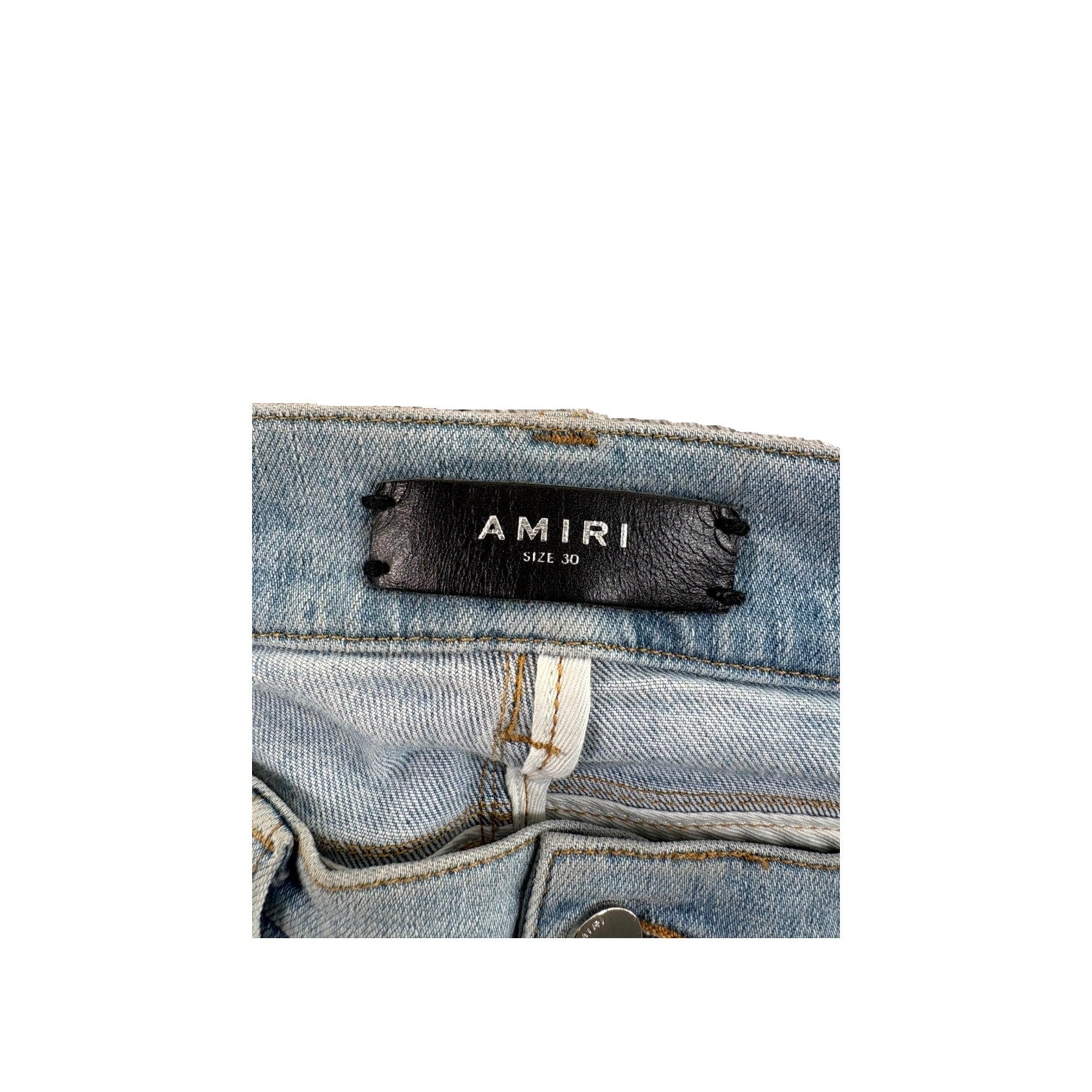 Amiri Cheetah Light Wash Jeans