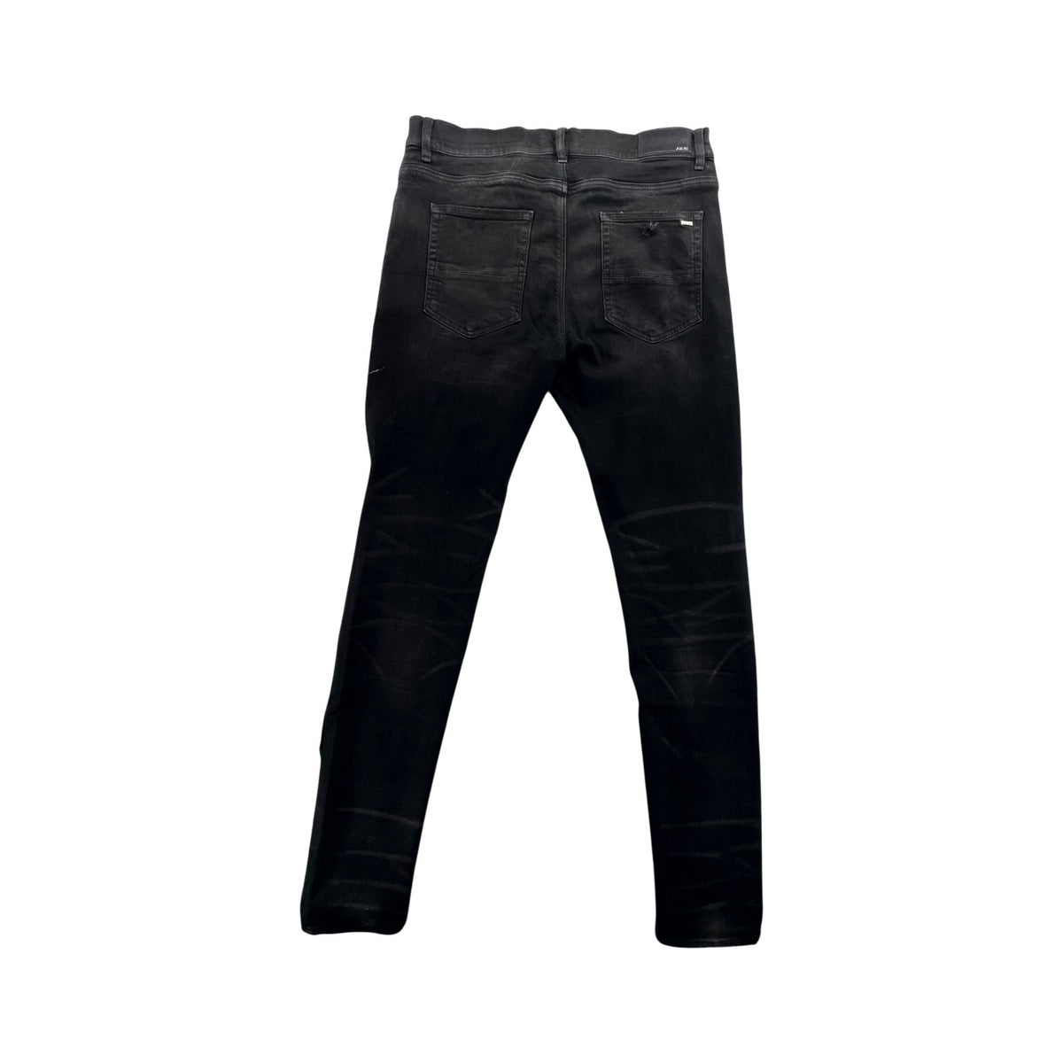 Amiri "MX1" Wool Distressed Patch Black Wash Jeans