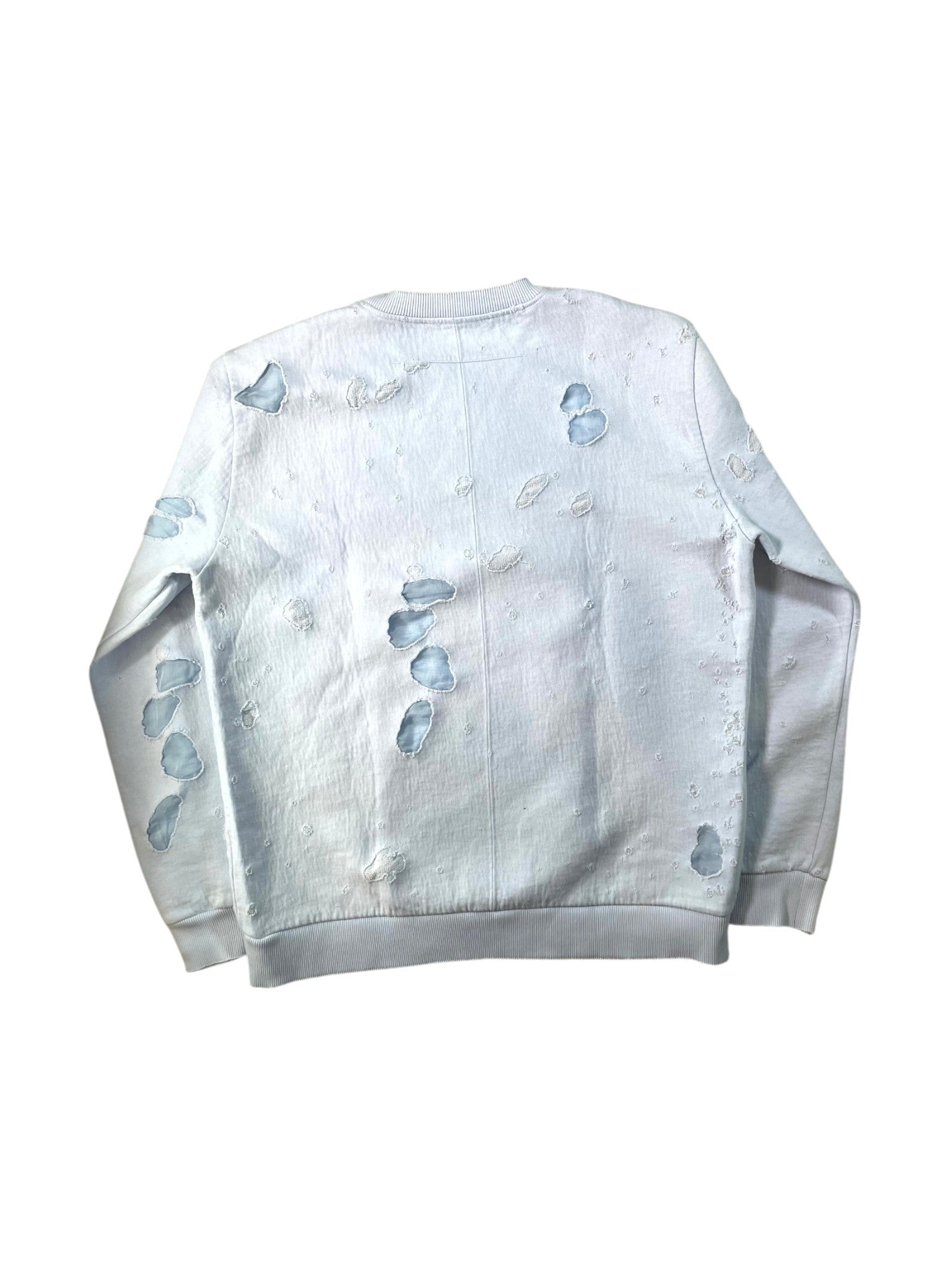 Givenchy Distressed Logo Crewneck Baby Blue Sweatshirt