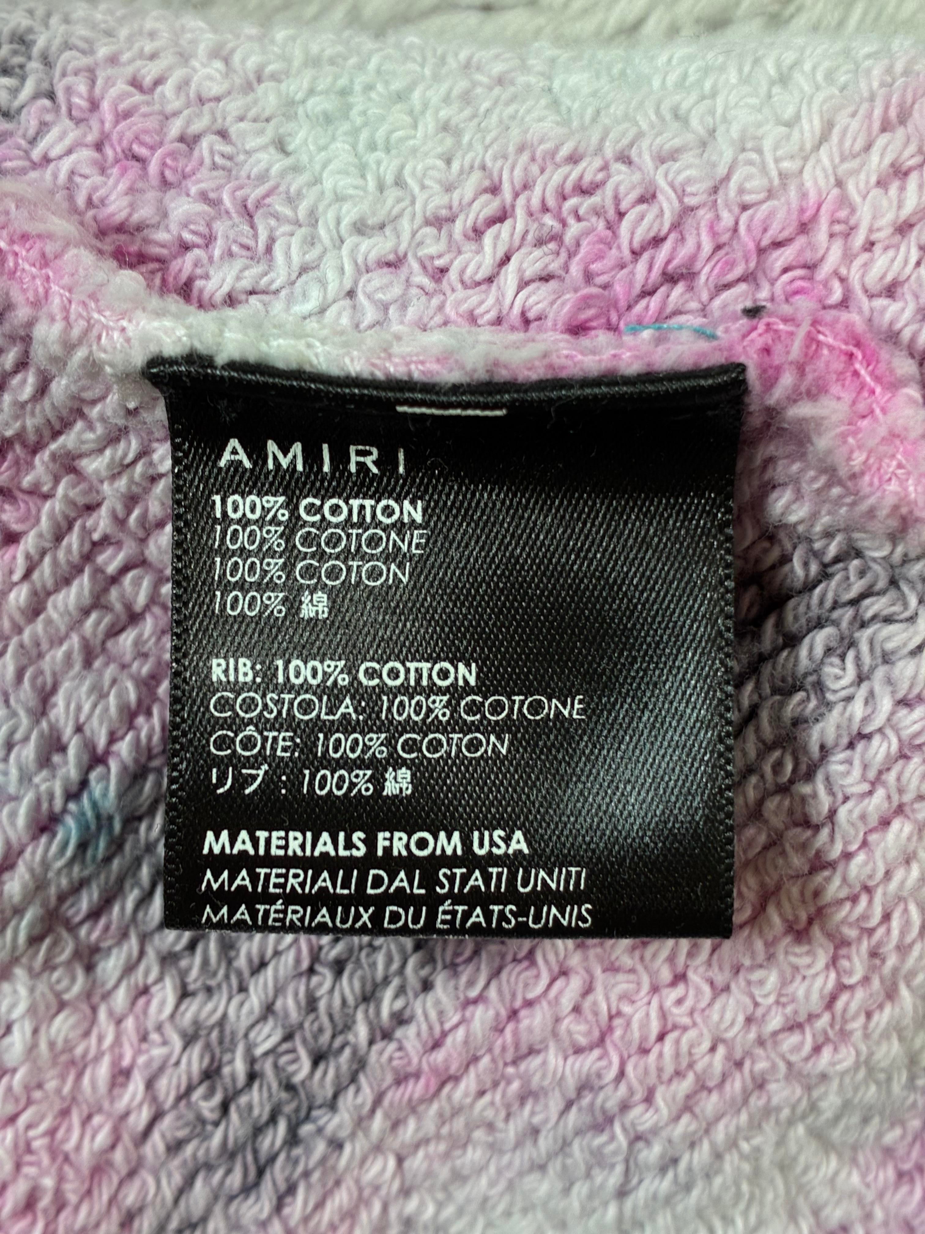 Amiri Skull Distressed Purple & Blue Tie Dye Crewneck