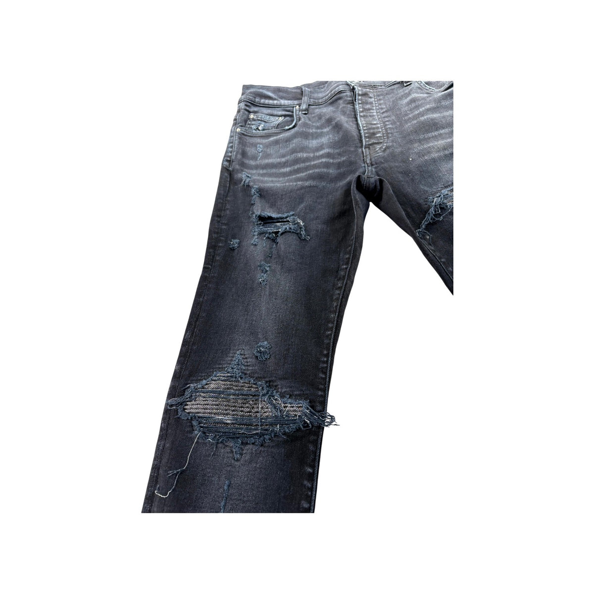 Amiri "MX1" Iridescent Patch Black Jeans