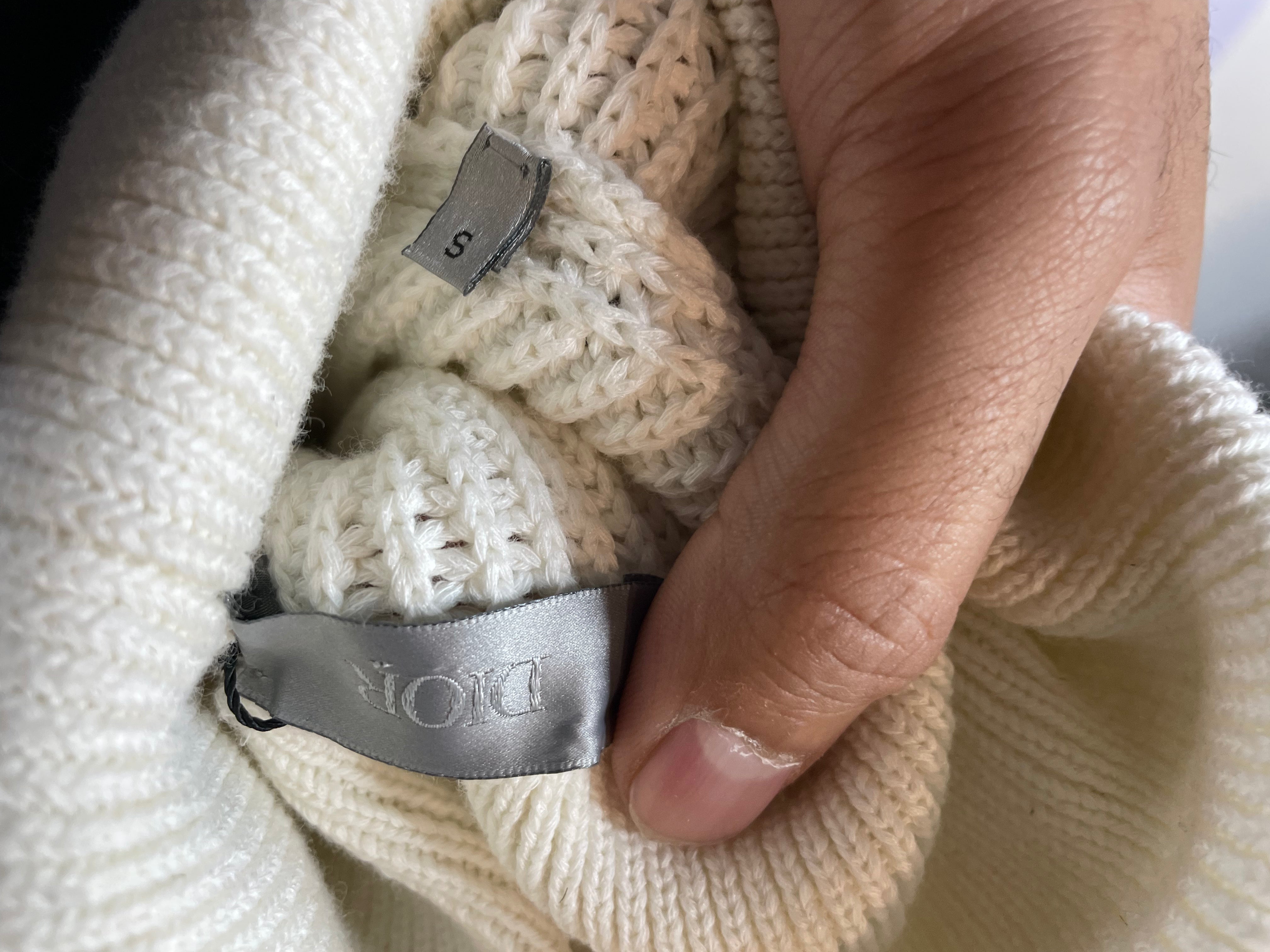 Dior Neck Crewneck Cream Blue Used Small