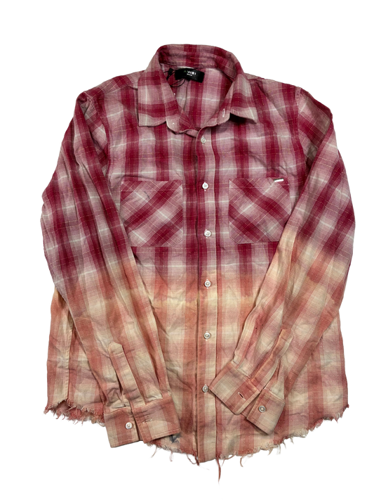 Amiri Button Up Pink Peach Shirt