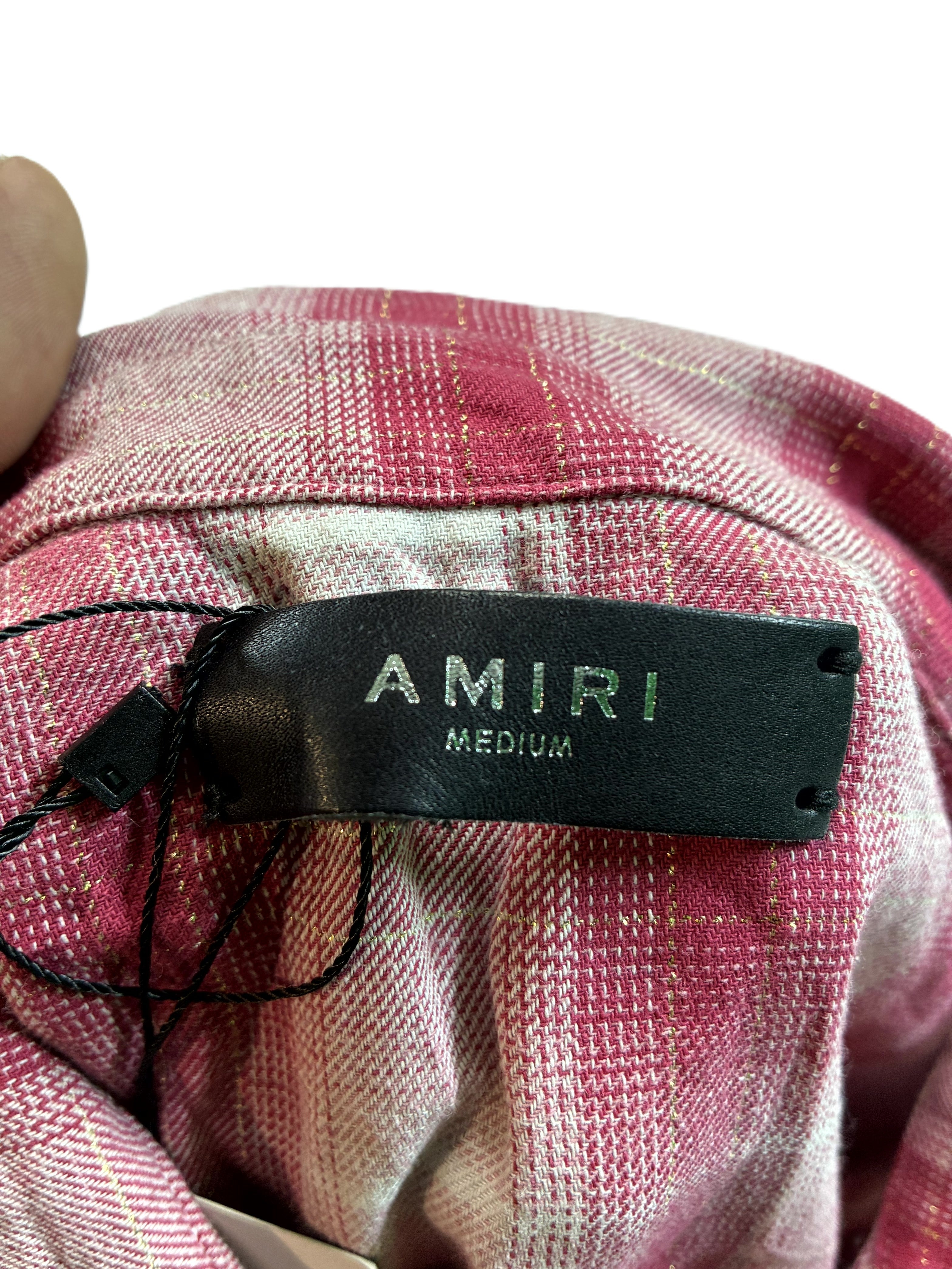 Amiri Button Up Pink Peach Shirt