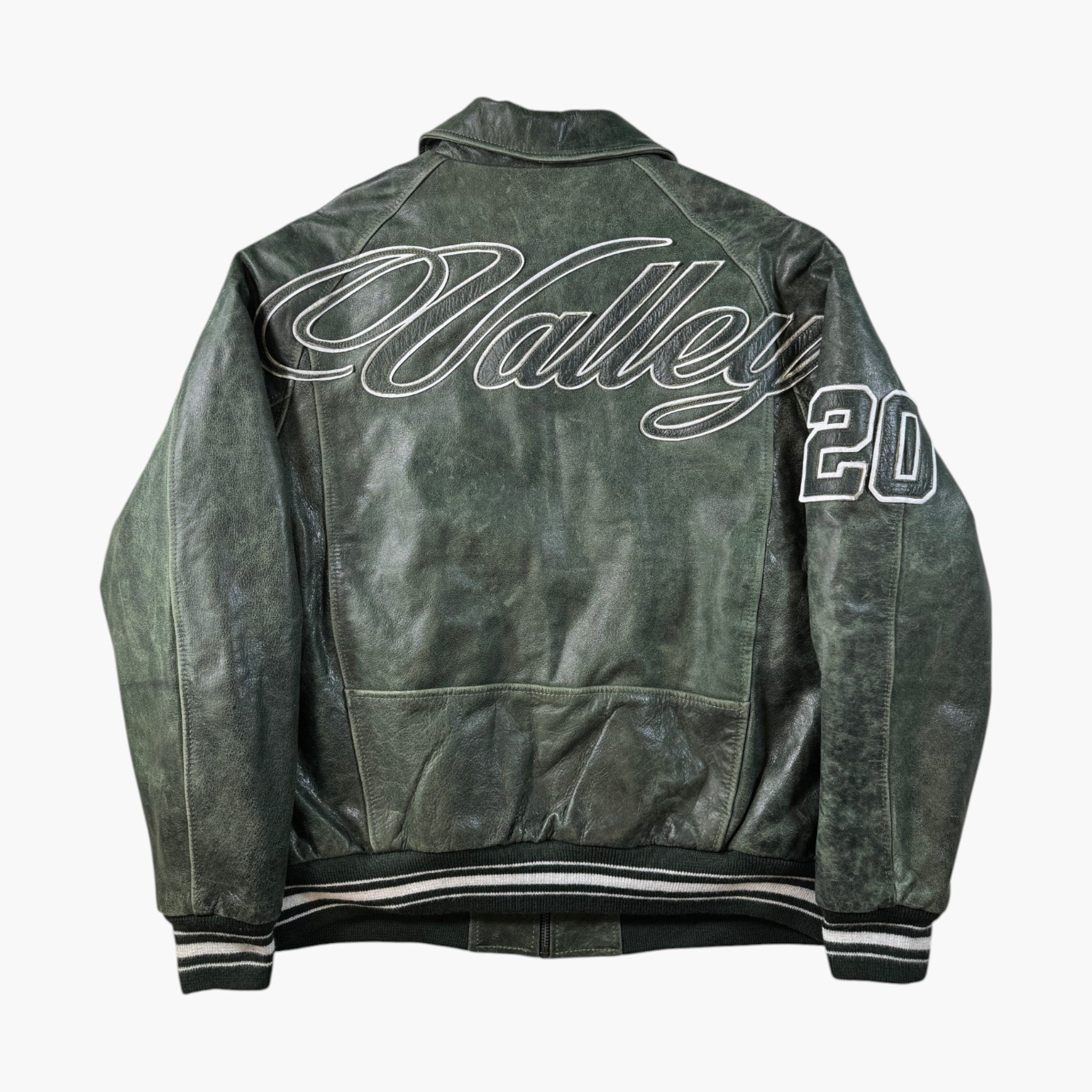 Vale Leather Green Varsity Jacket