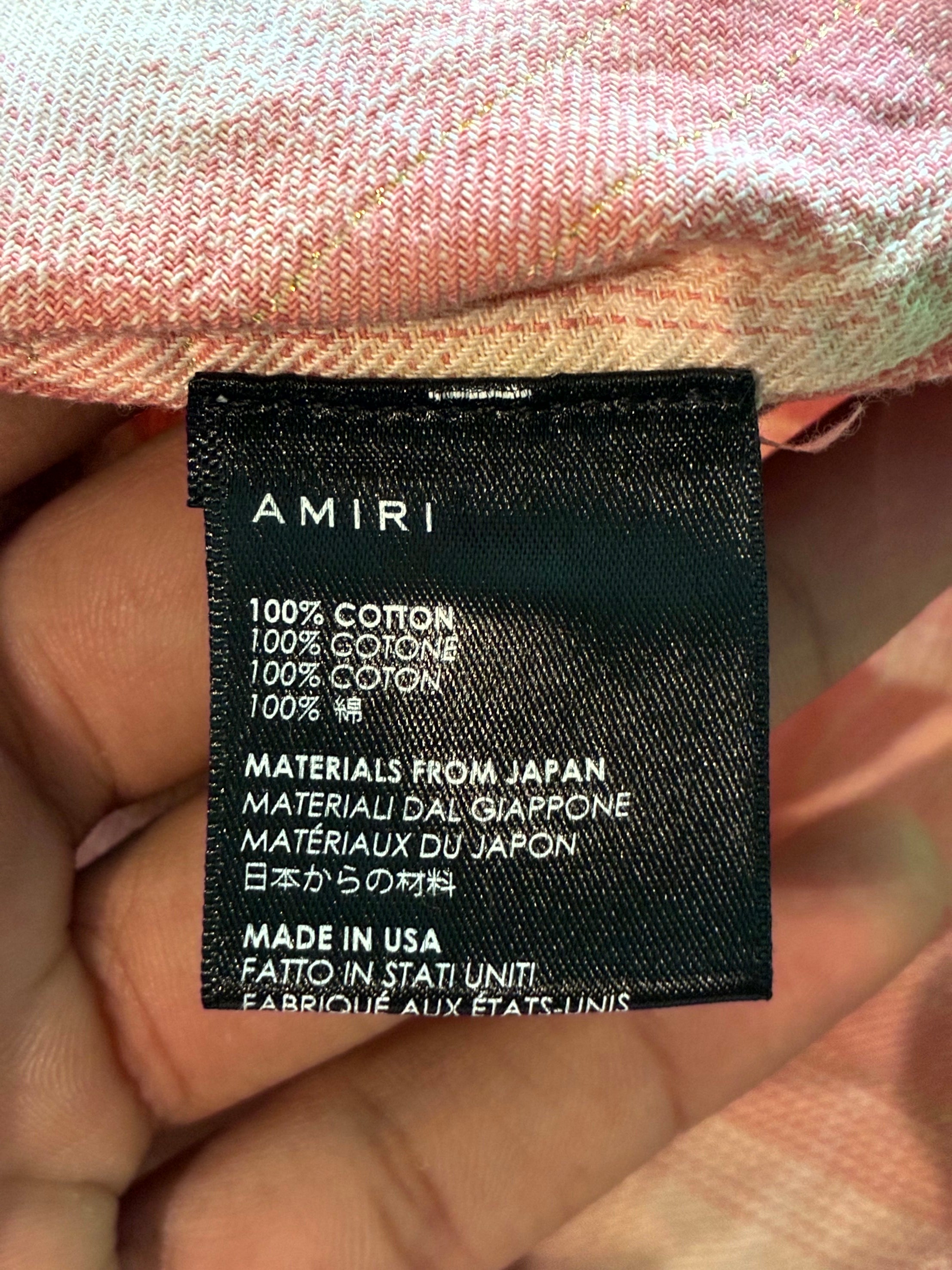 Amiri Button Up Pink Peach Shirt