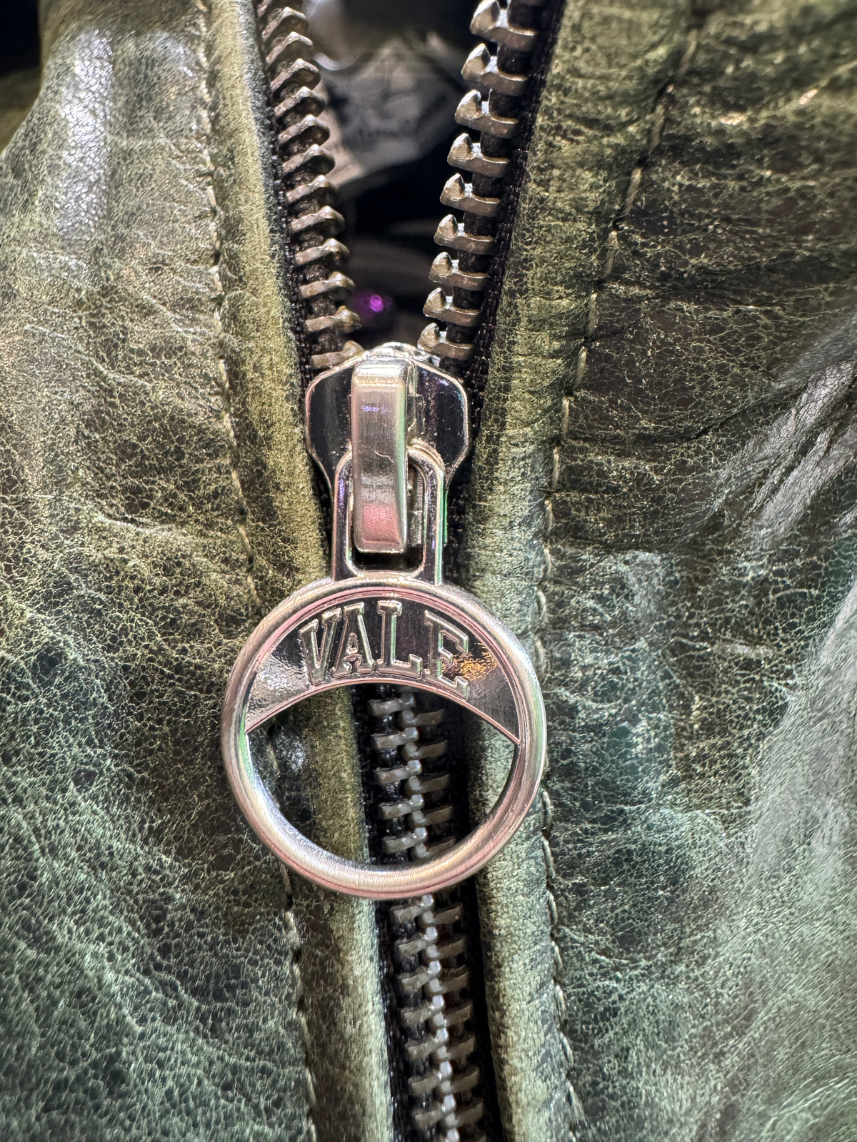 Vale Leather Green Varsity Jacket