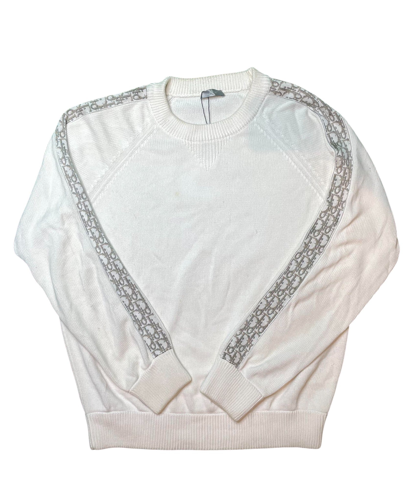 Dior Knit Sweater Cream Oblique Sleeve
