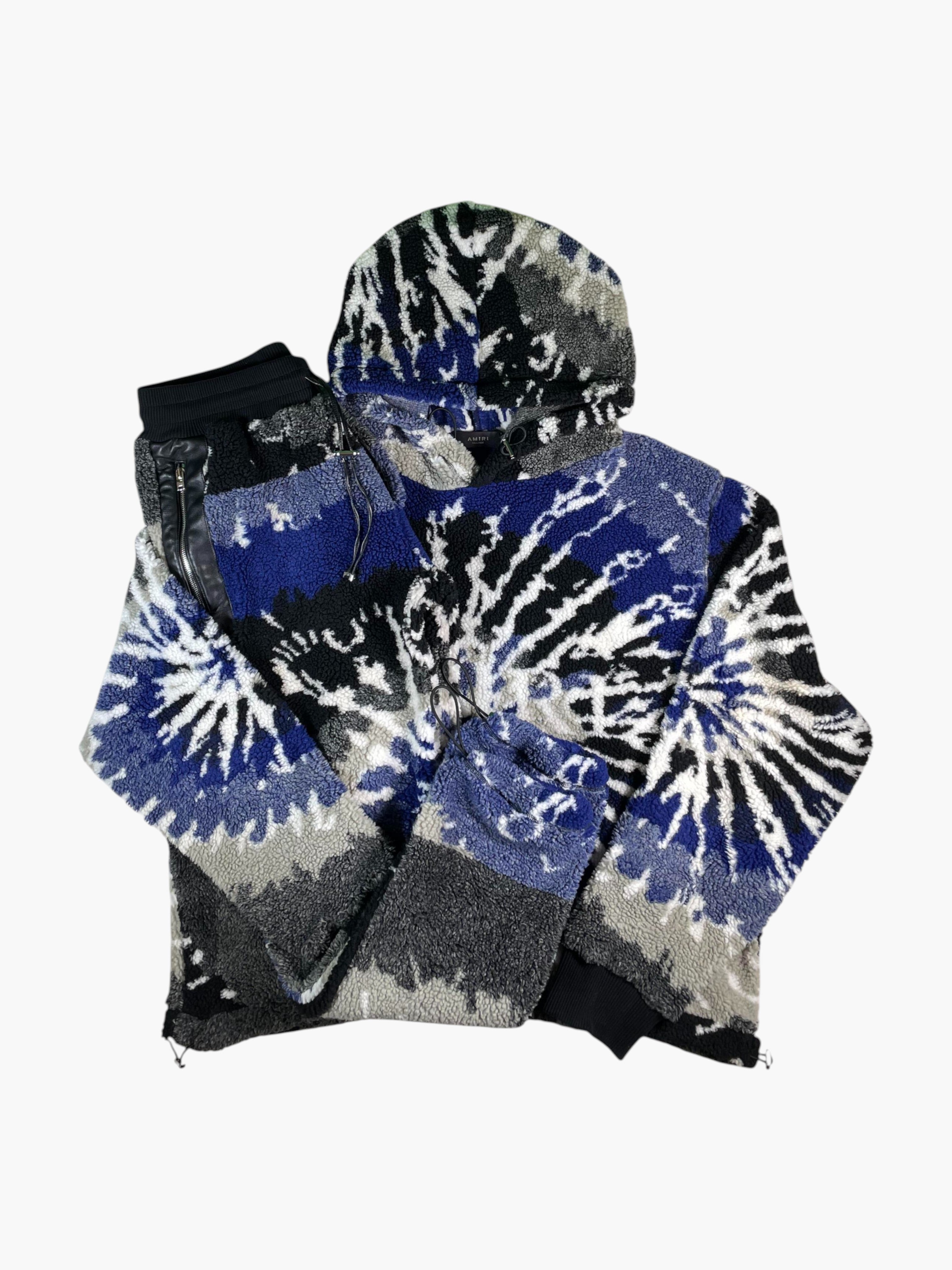 Amiri Paisley Blue & White Fleece Set
