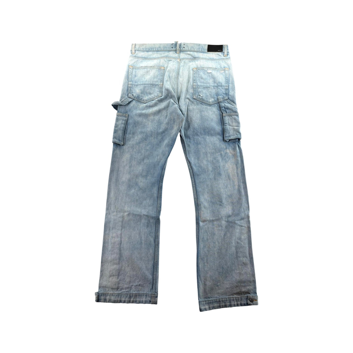 Amiri Distressed Denim Double Knee Light Wash Jeans