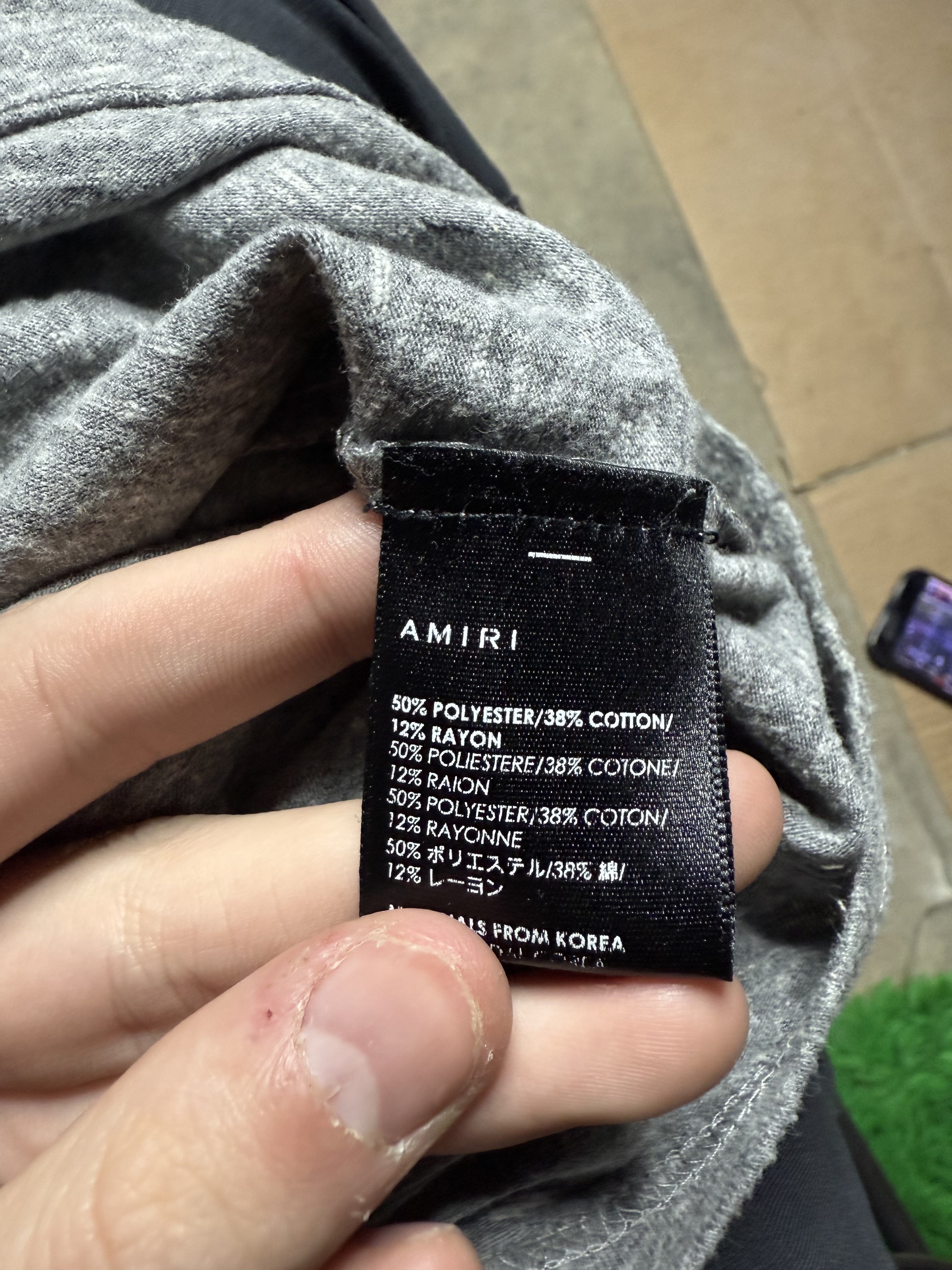 Amiri Golden Gaurdian Tee Grey Purple Used Small