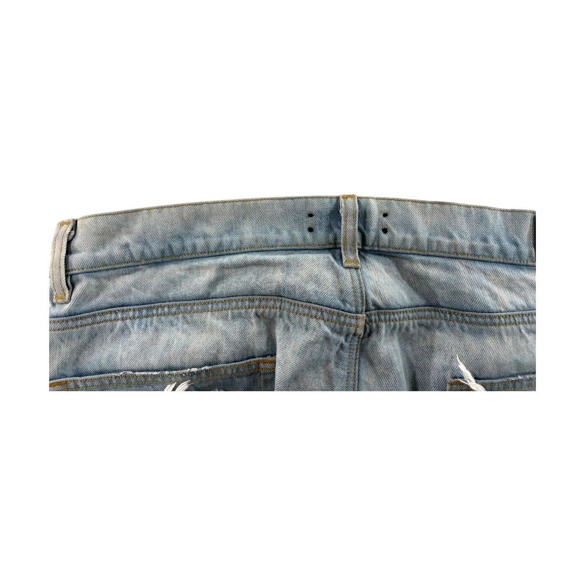 Amiri Distressed Denim Double Knee Light Wash Jeans