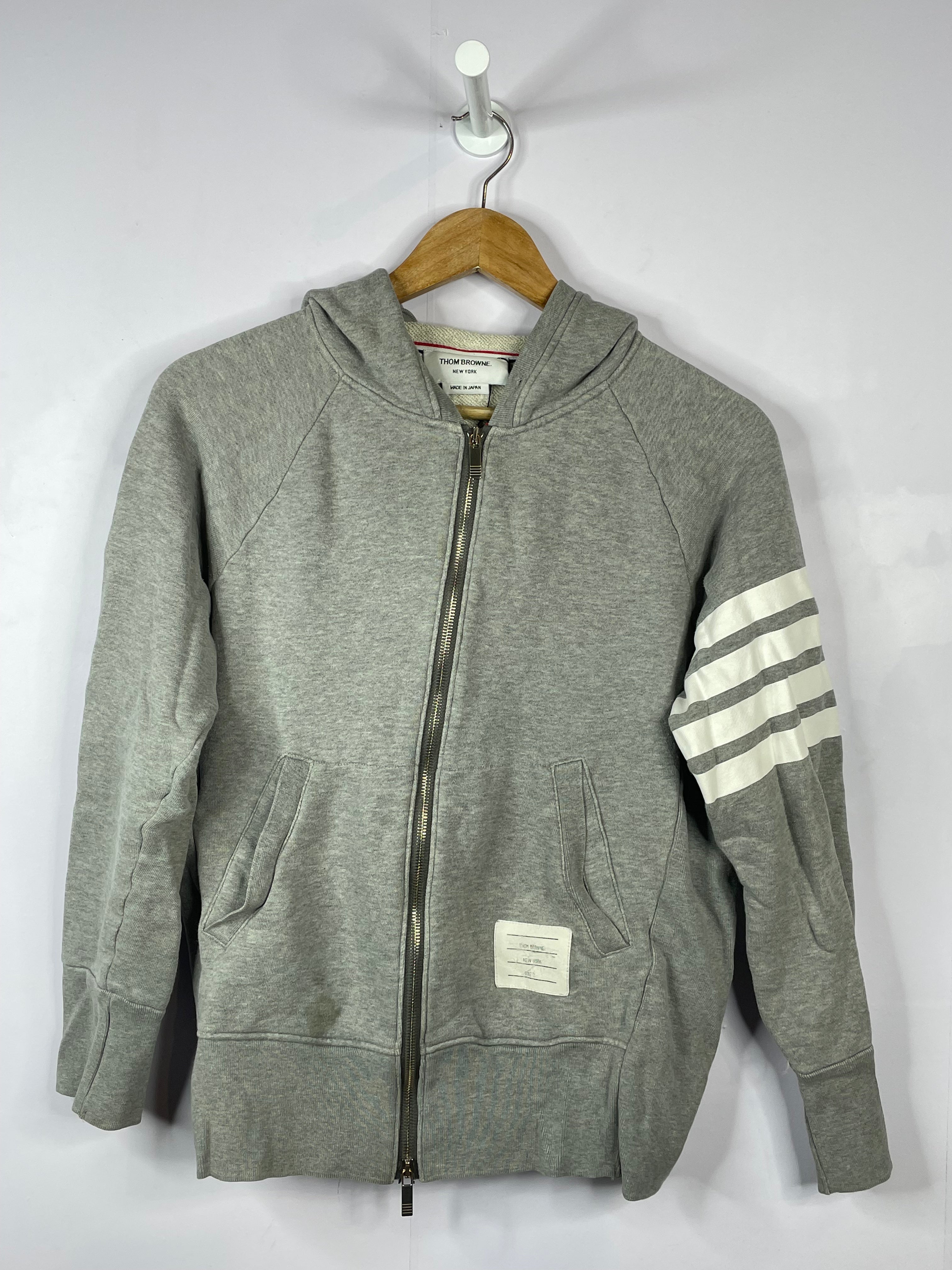 Thom Browne Zip Up Grey Used Hoodie