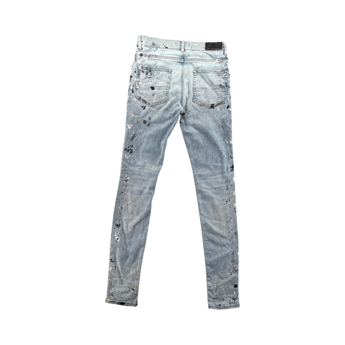 Amiri "MX1" Denim Paint Splatter Patch Light Wash Jeans (Repaired)