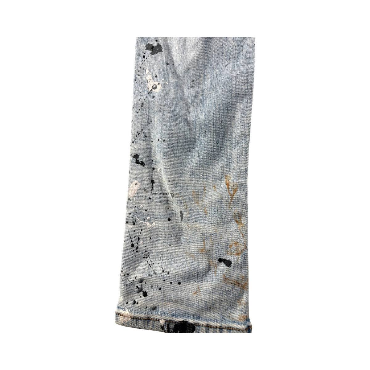 Amiri "MX1" Denim Paint Splatter Patch Light Wash Jeans (Repaired)