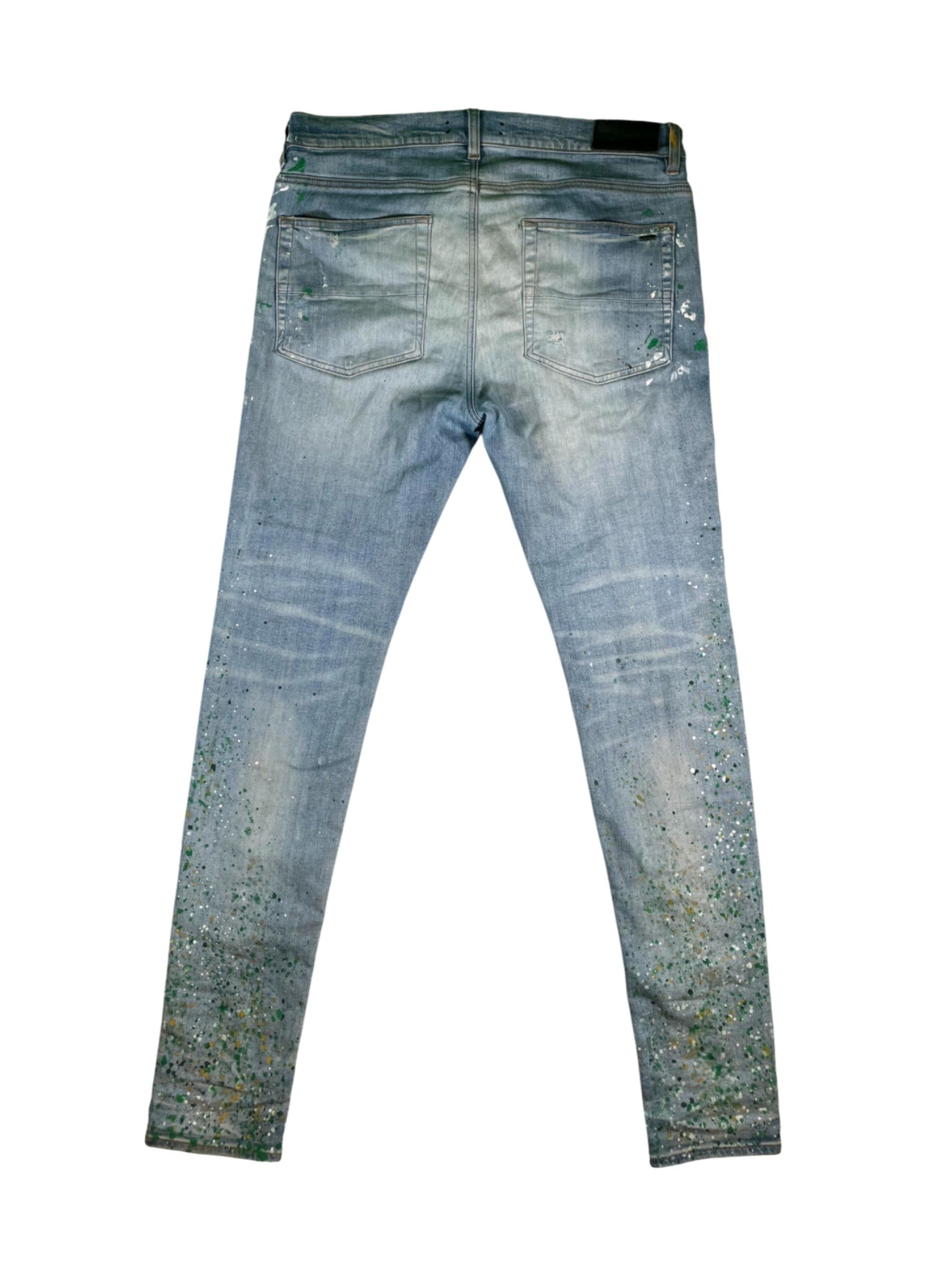Amiri Splatter Light Wash, Green & Yellow Jeans