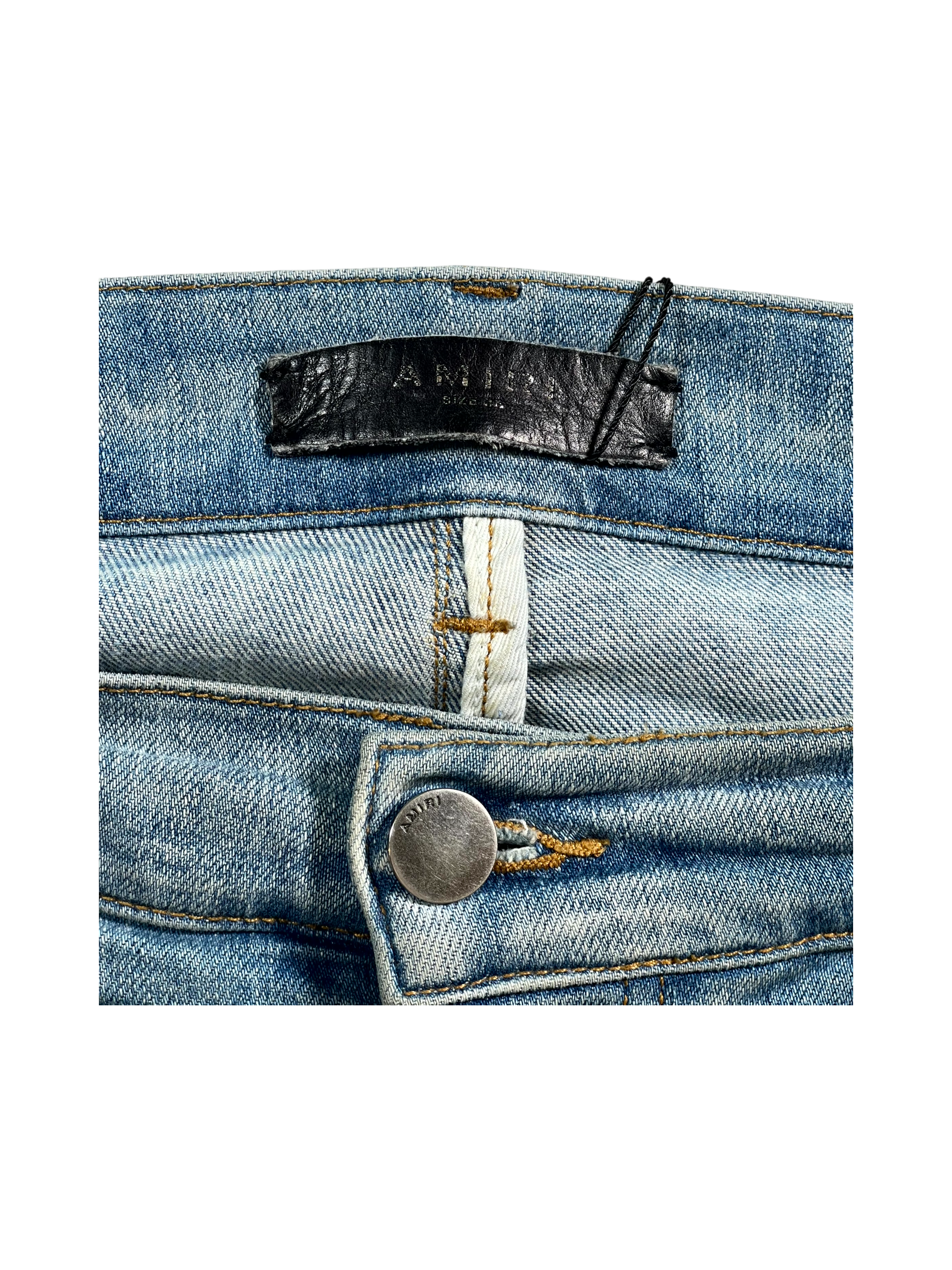 Amiri Splatter Light Wash, Green & Yellow Jeans