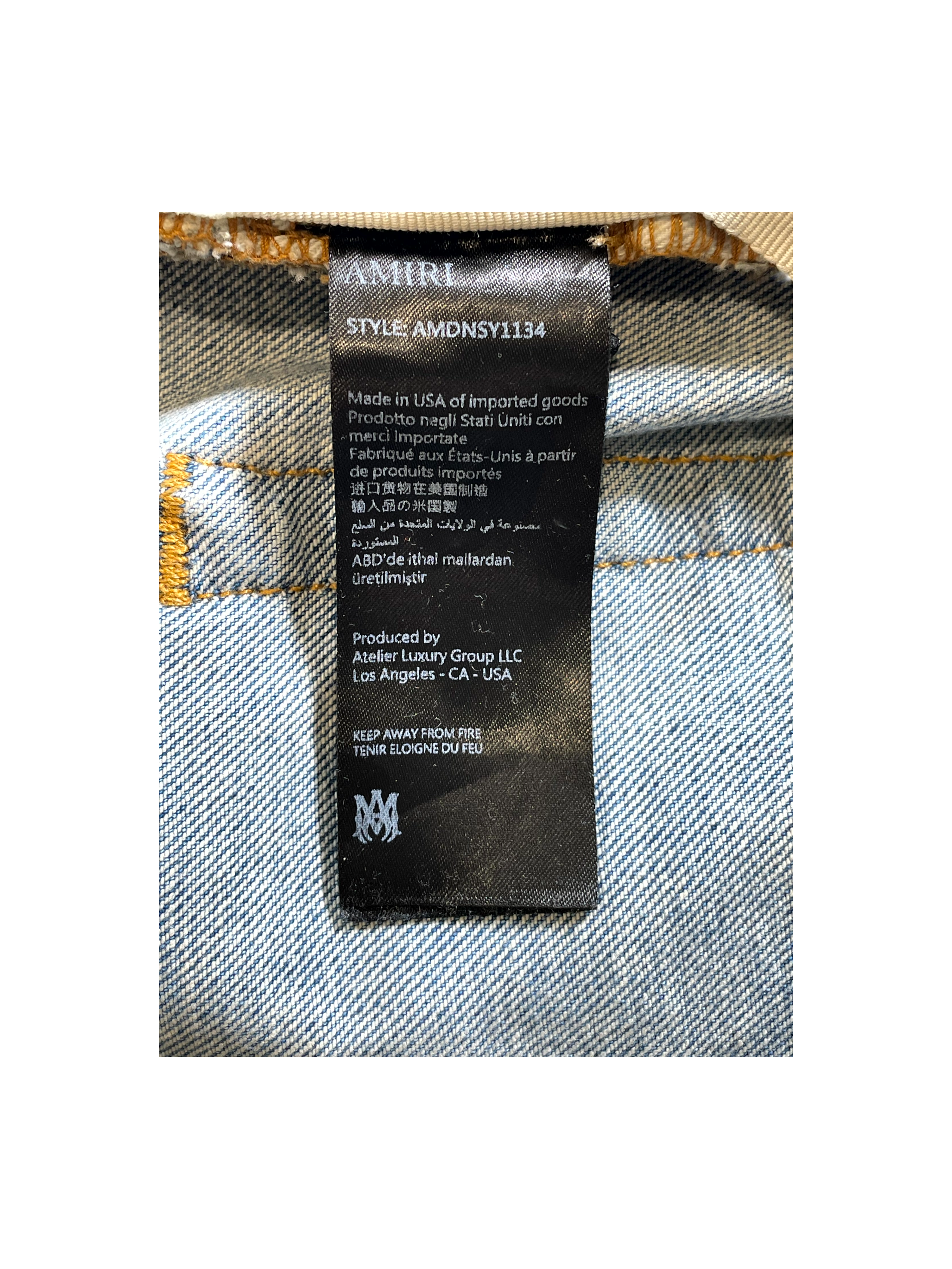 Amiri Splatter Light Wash, Green & Yellow Jeans