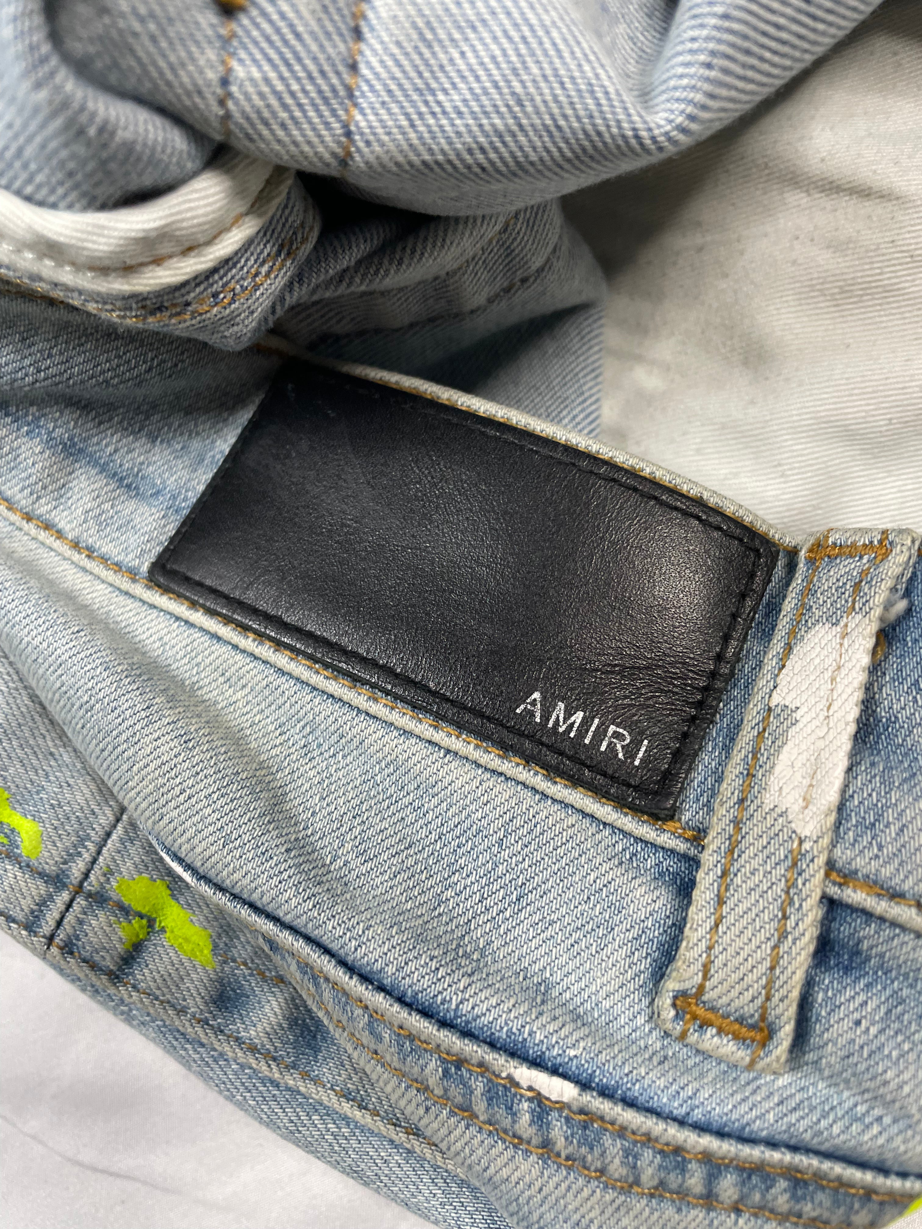 Amiri Neon Stripe Light Wash Jeans