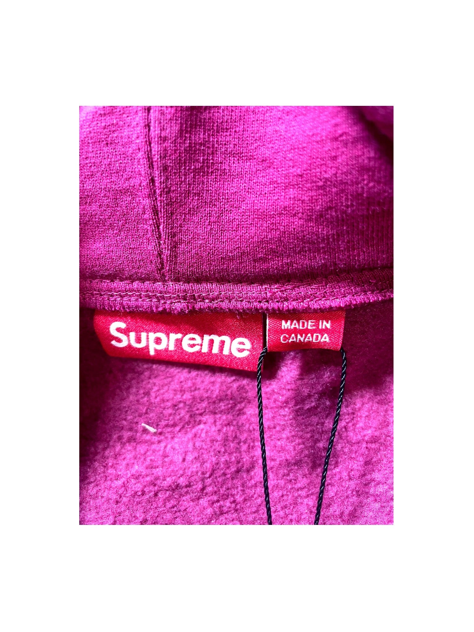 Supreme Embroidered S Logo Zip Up Dark Berry & White Hoodie