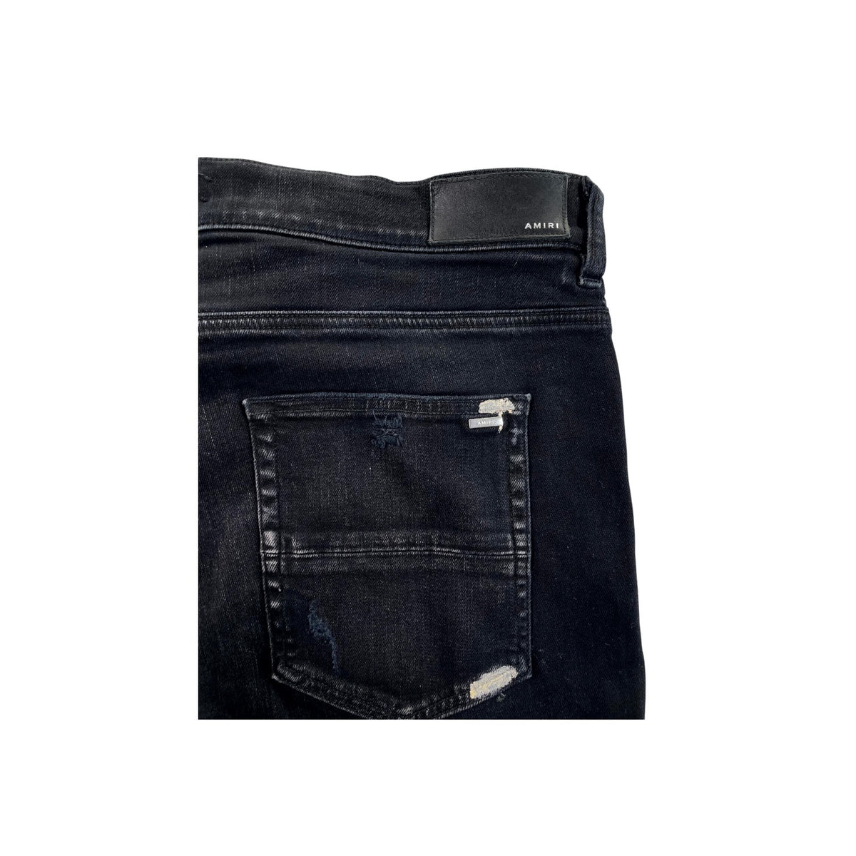 Amiri Paint Splatter Art Patchwork Black Wash Jeans