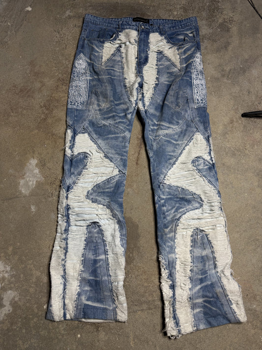 WDW Embroidered Denim Light Wash Used 36