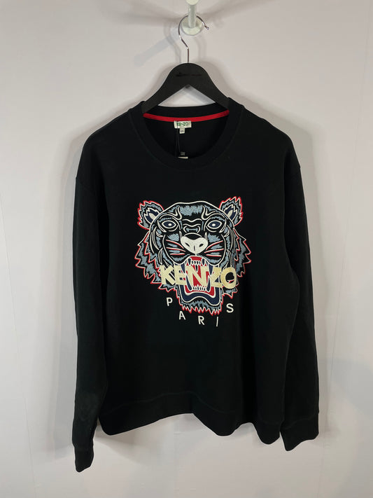 Kenzo Paris Tiger Crewneck Black Red Blue Used XXL