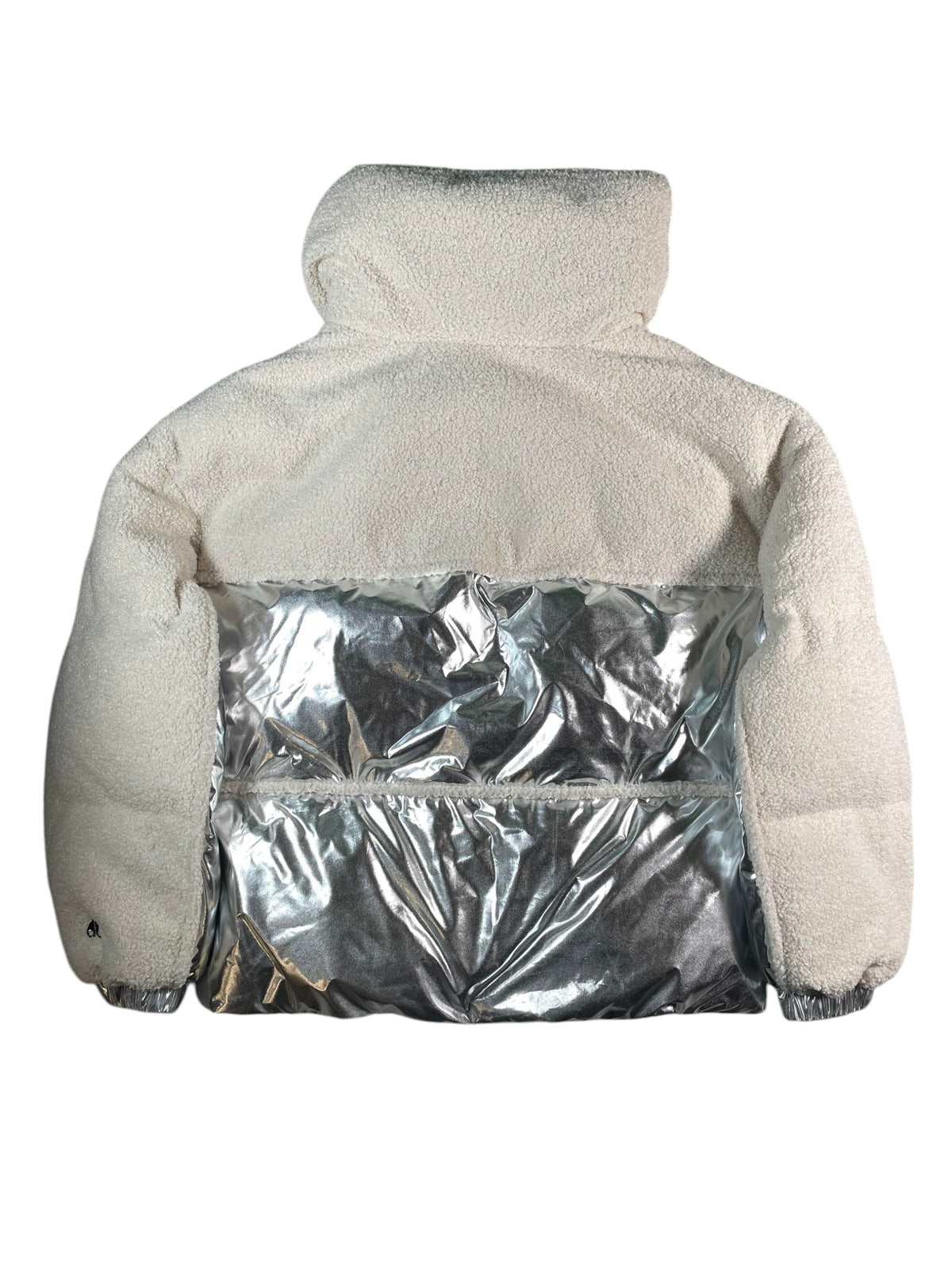 Moose Knuckles Ivry Elmira Sherpa Silver Puffer Jacket