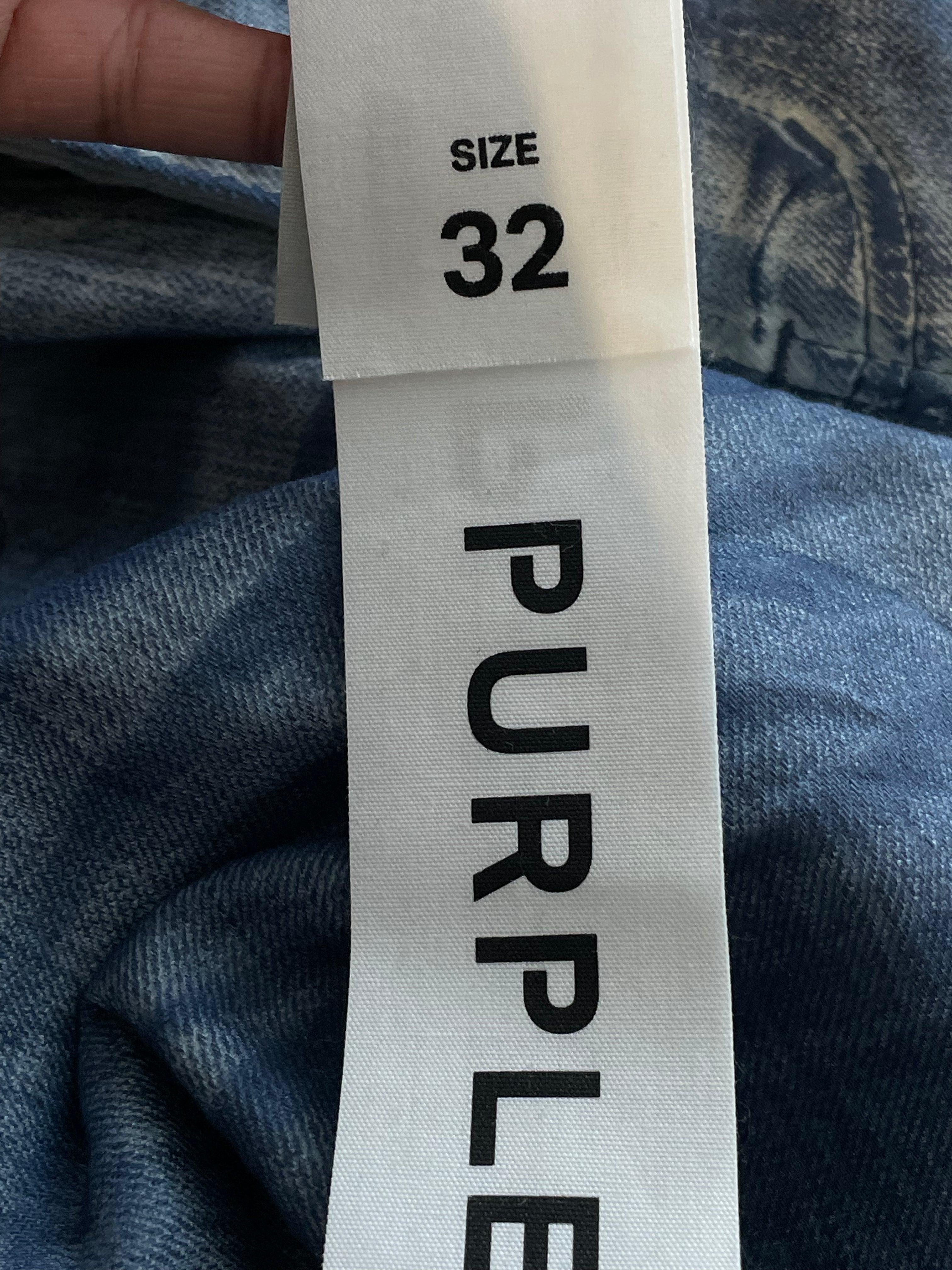 Purple Brand Light Wash Wrinkle Blue Jeans