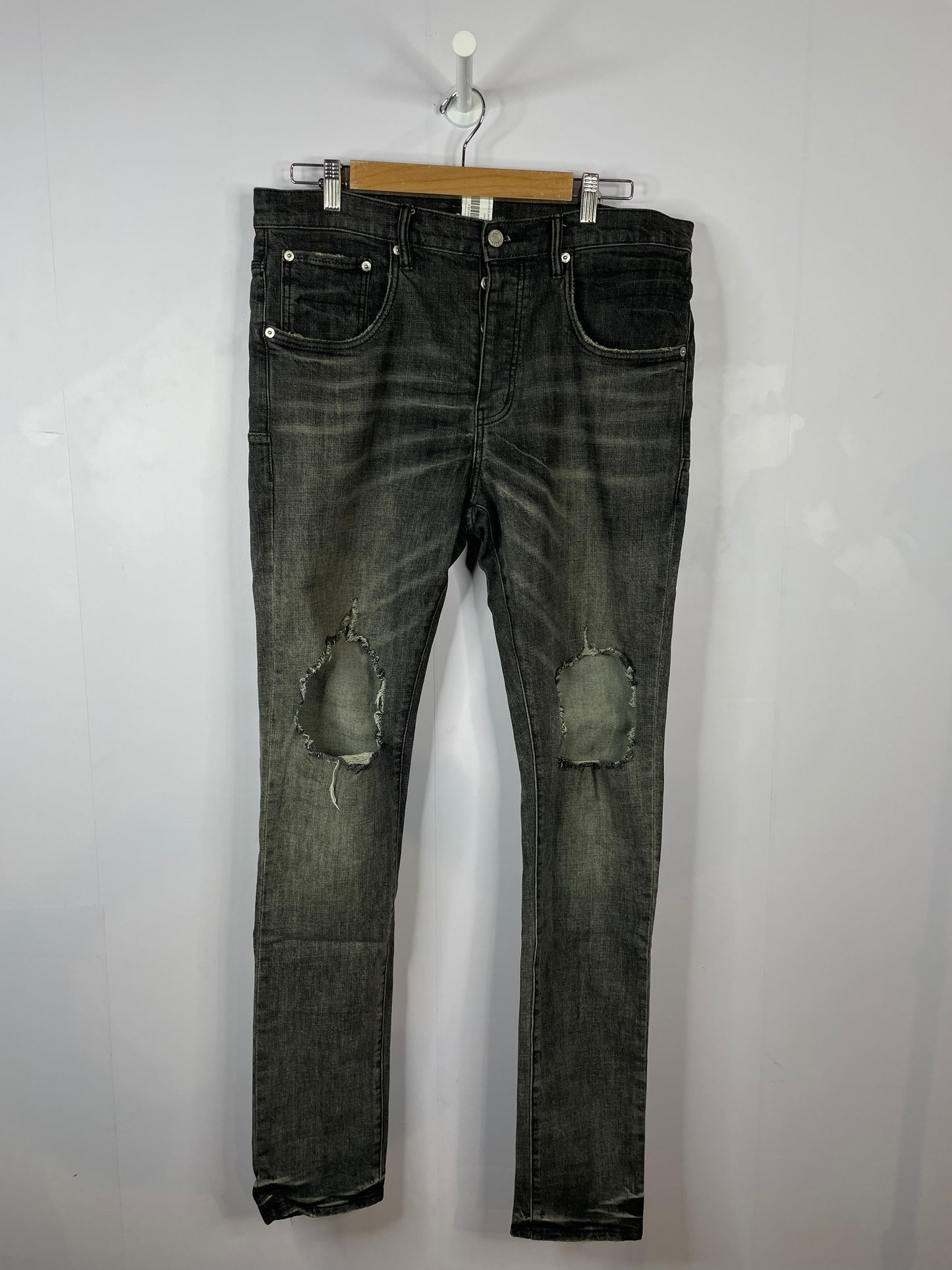 Purple Brand Knee Rip Black Jeans