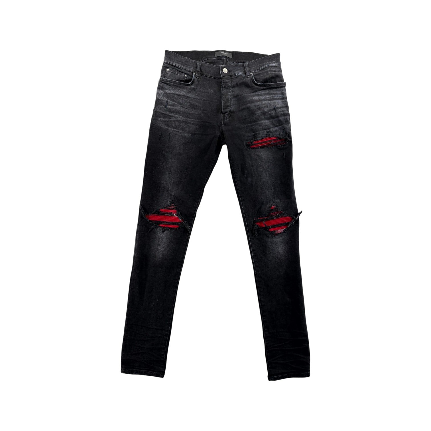 Amiri "MX1" Patch Black Wash & Red Jeans