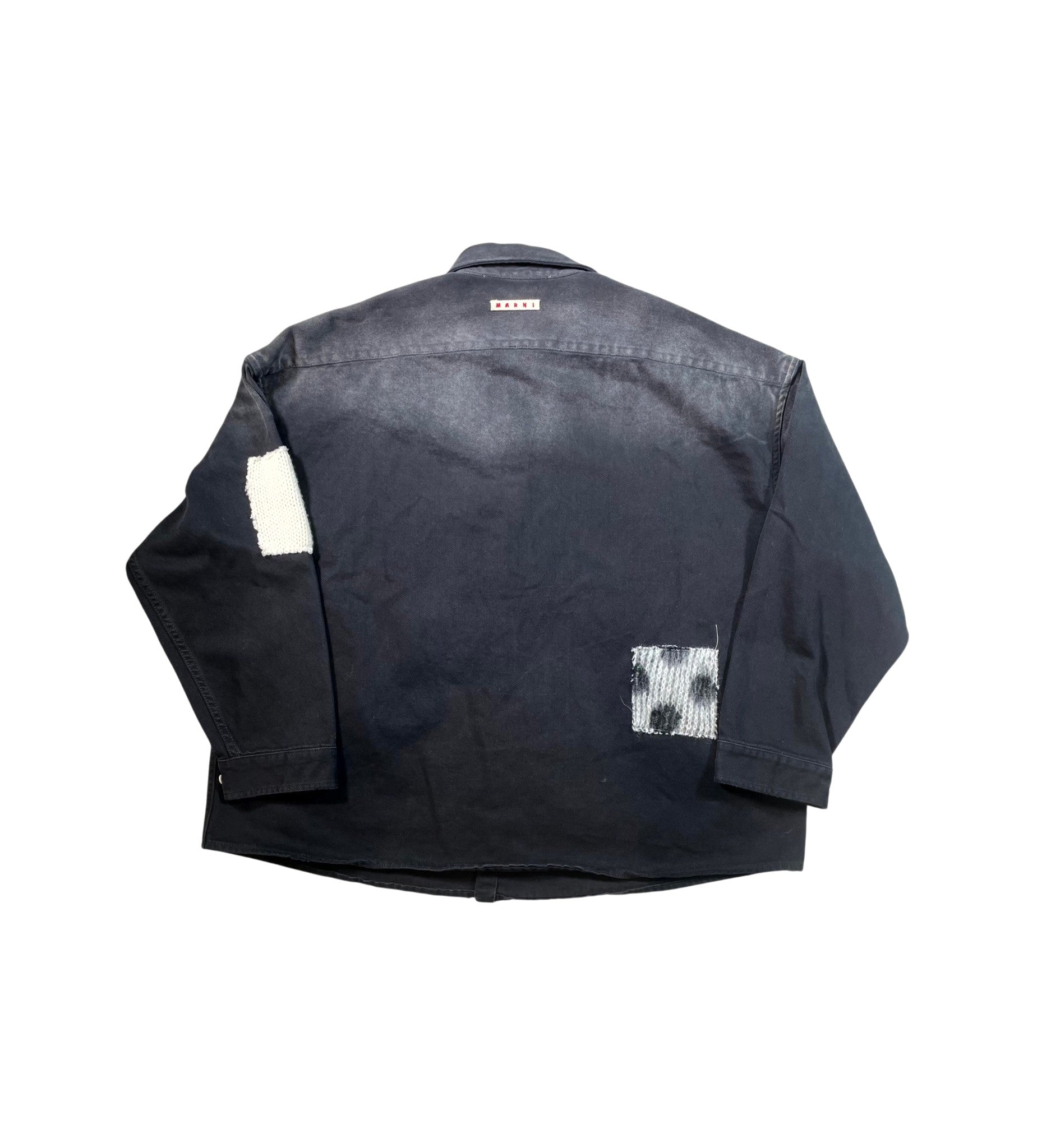 Marni Mohair Patchwork Denim Black Wash Jacket