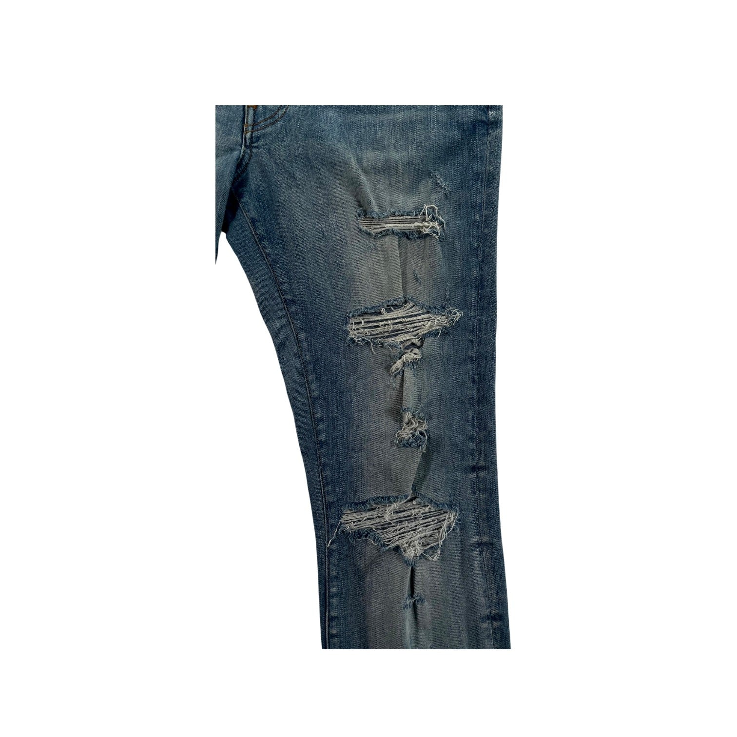 Amiri Side Logo Light Wash & White Jeans