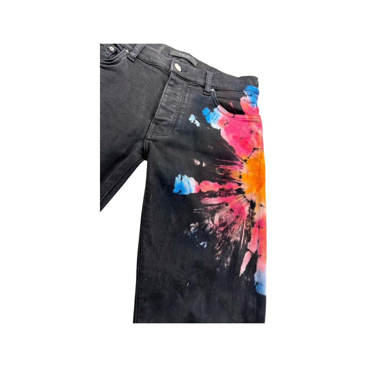Amiri Tie Dye Black Jeans