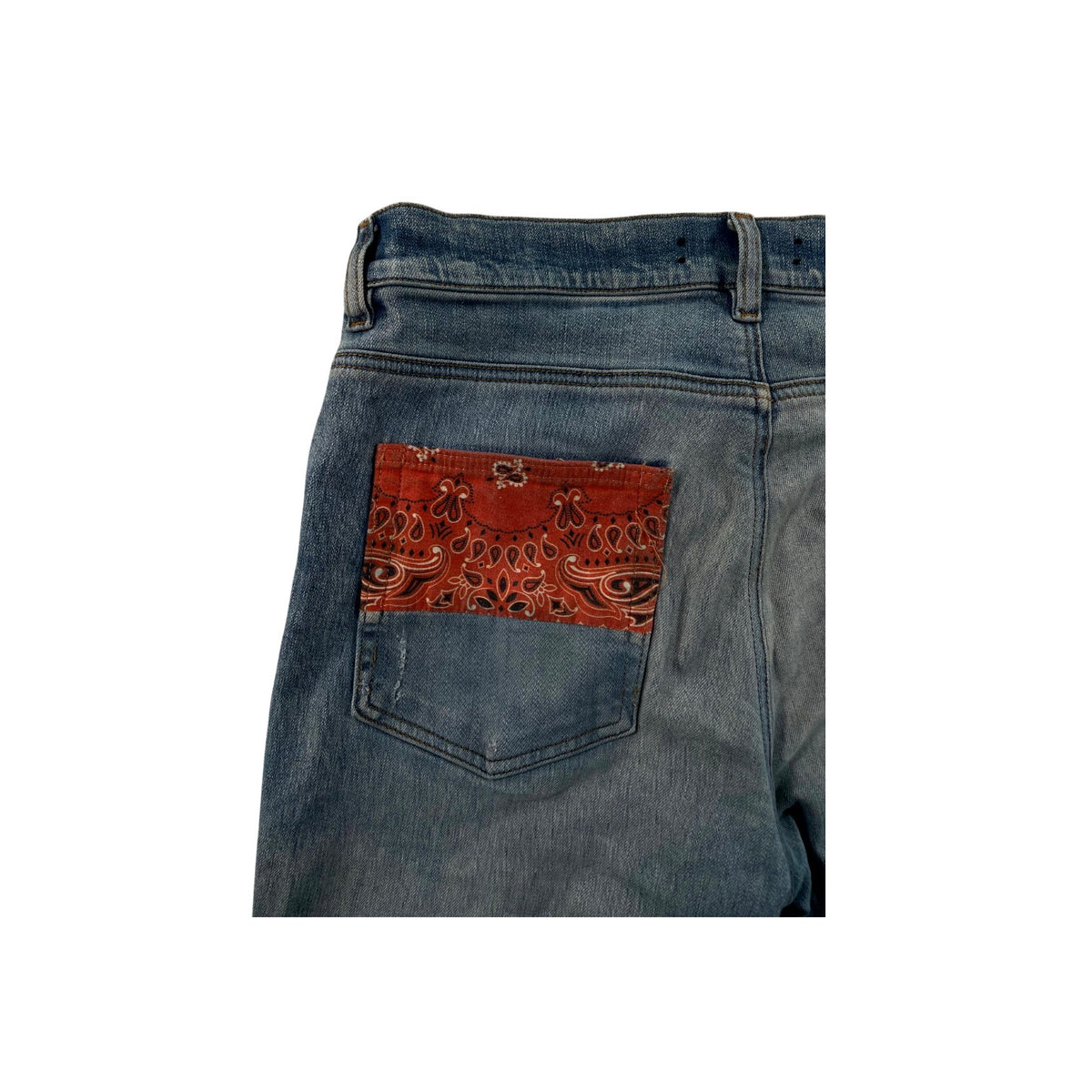 Amiri Paisley Patchwork Orange Jeans