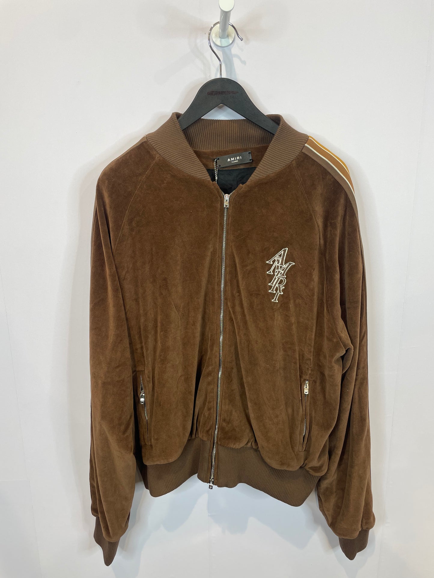 Amiri Stack Velour Jacket Brown XL New