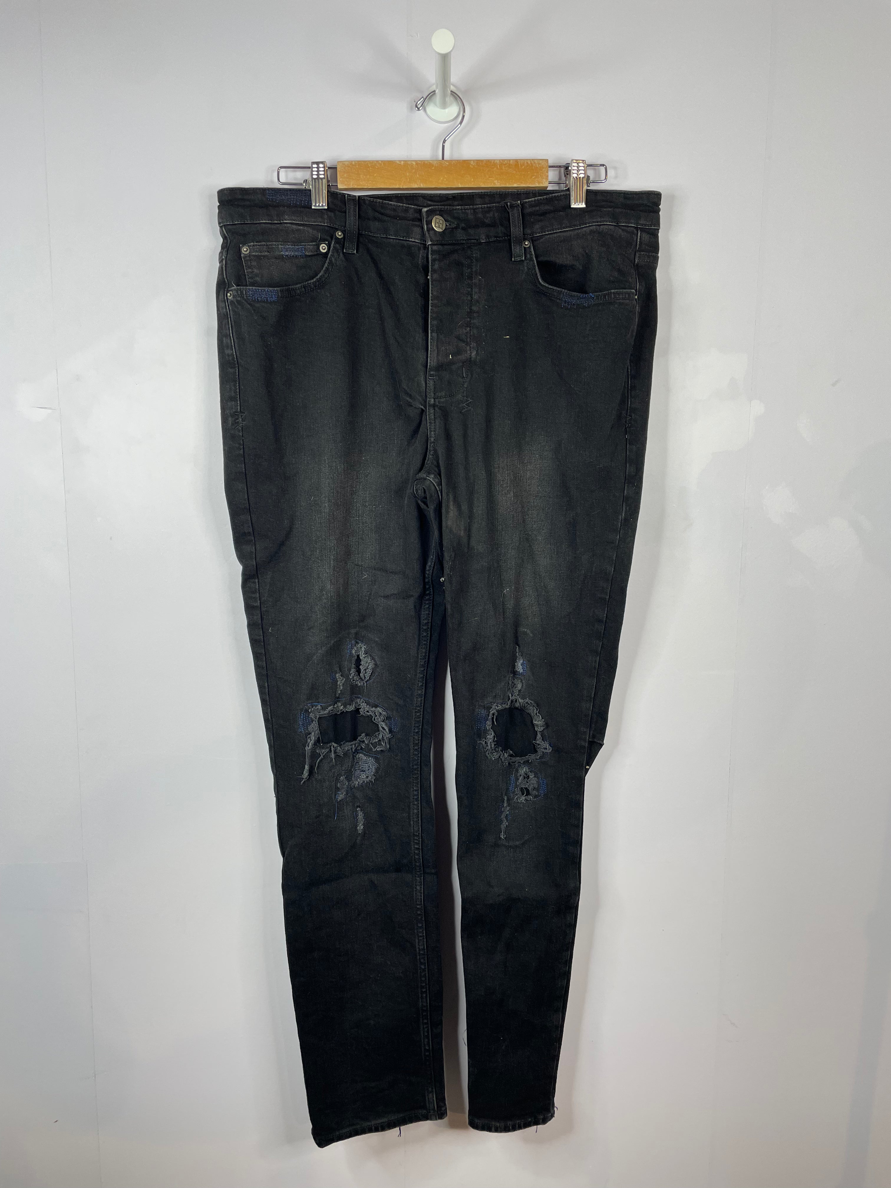 Ksubi Black & Blue Ripped Jeans