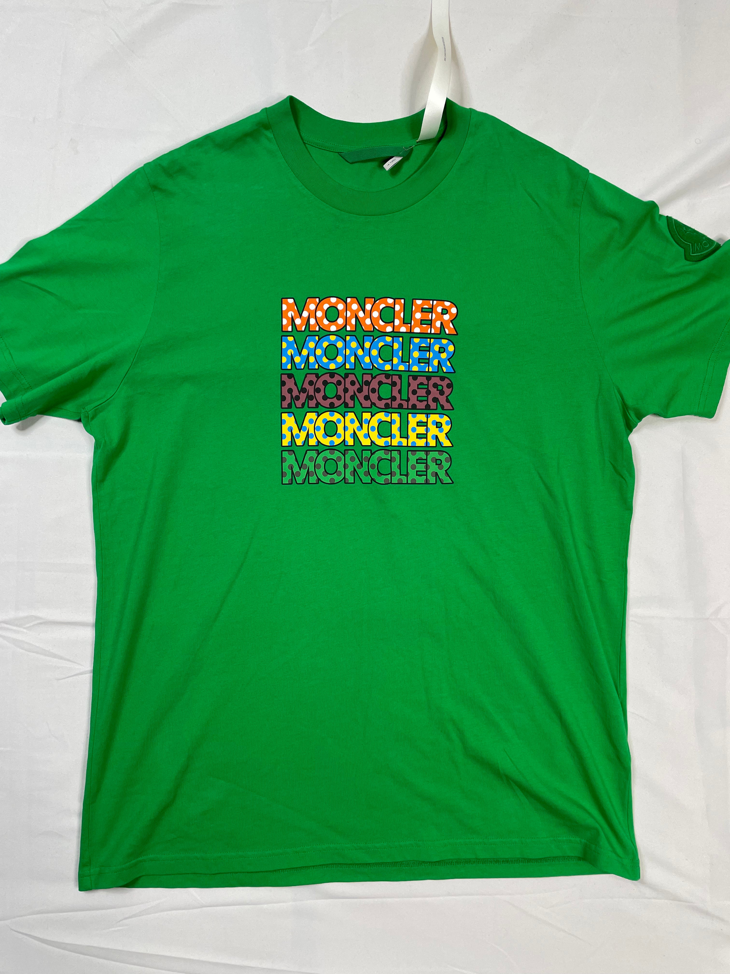 Moncler Tee green Logo Tee size:XL New