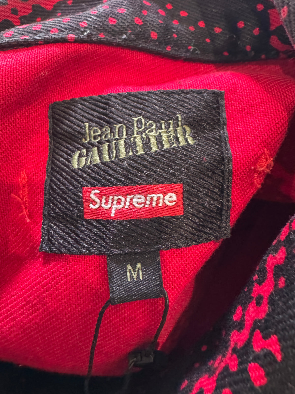 Supreme x JPG Black & Red Denim Jacket