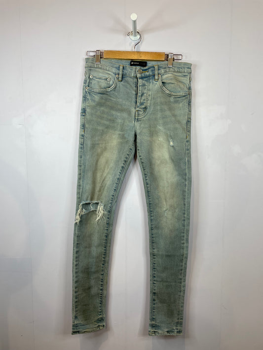 Purple Brand Light Wash Ripped Blue Jeans