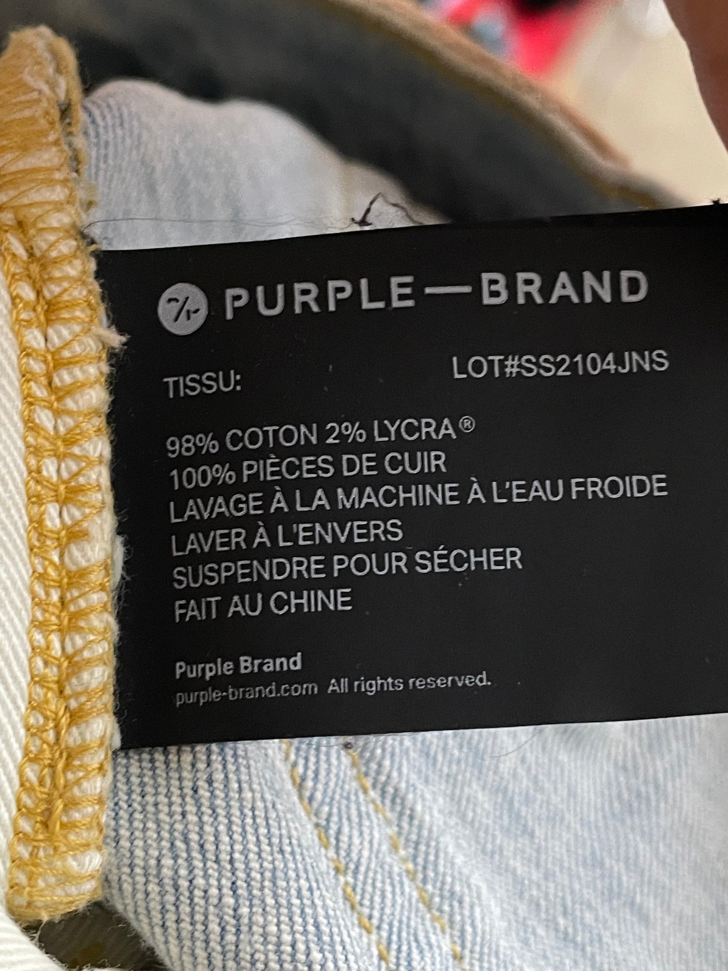 Purple Brand Light Wash Ripped Blue Jeans