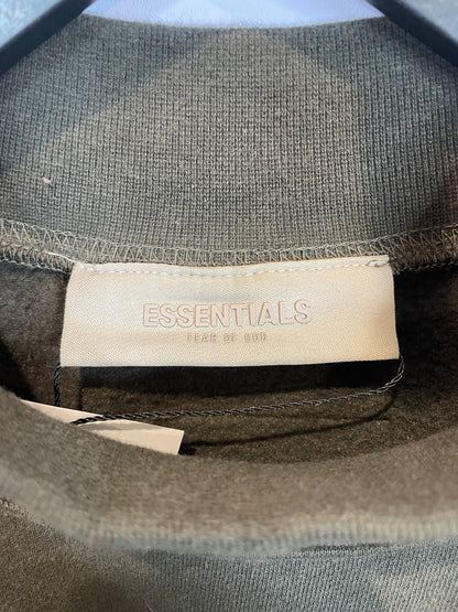 Essentials Relaxed Crewneck Dark Olive Used Large