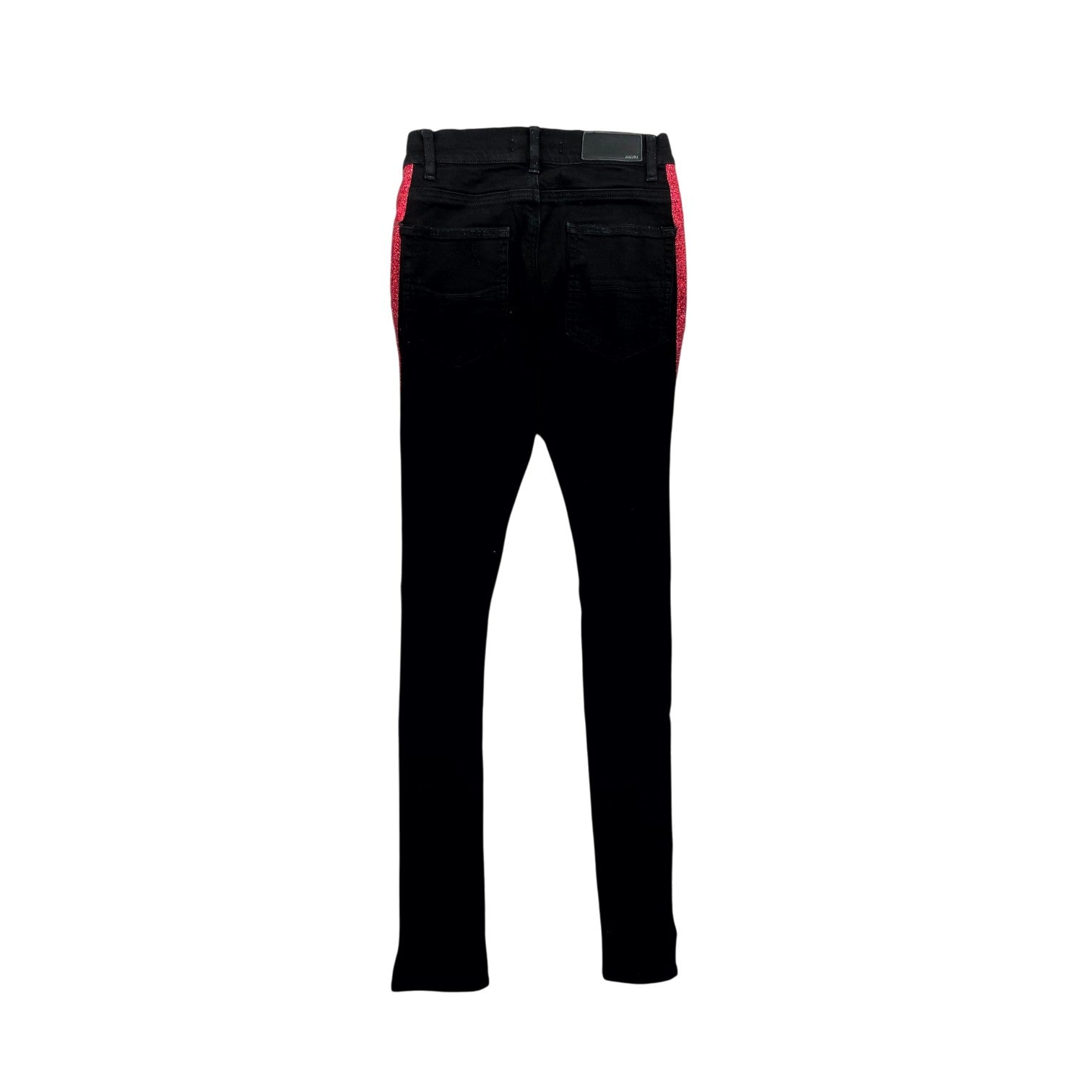 Amiri Glitter Stripe Black & Red Jeans