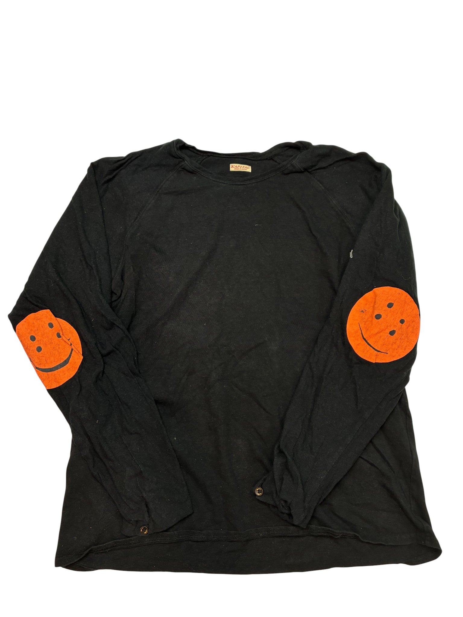 Kapital Smiley Black Orange Long Sleeve